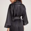 Sparkle Satin Robe - Black sold by Lounge Underwear
