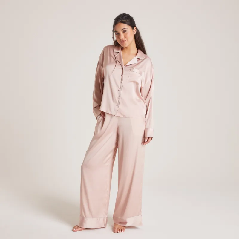 Sparkle Satin Pyjama Trousers - Blush sold by Lounge Underwear