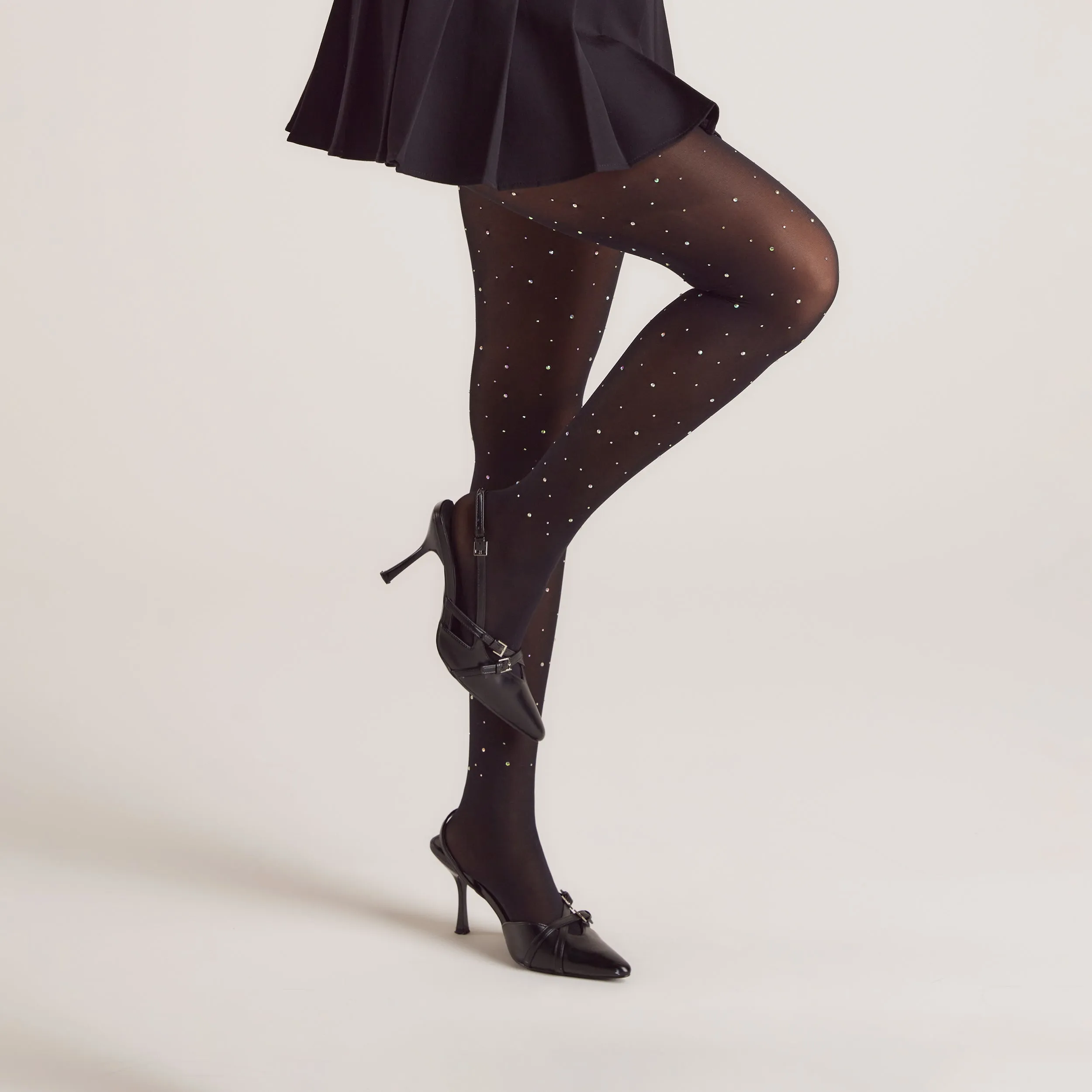 Diamanté Tights (40 Denier) - Black sold by Lounge Underwear product image thumbnail 5