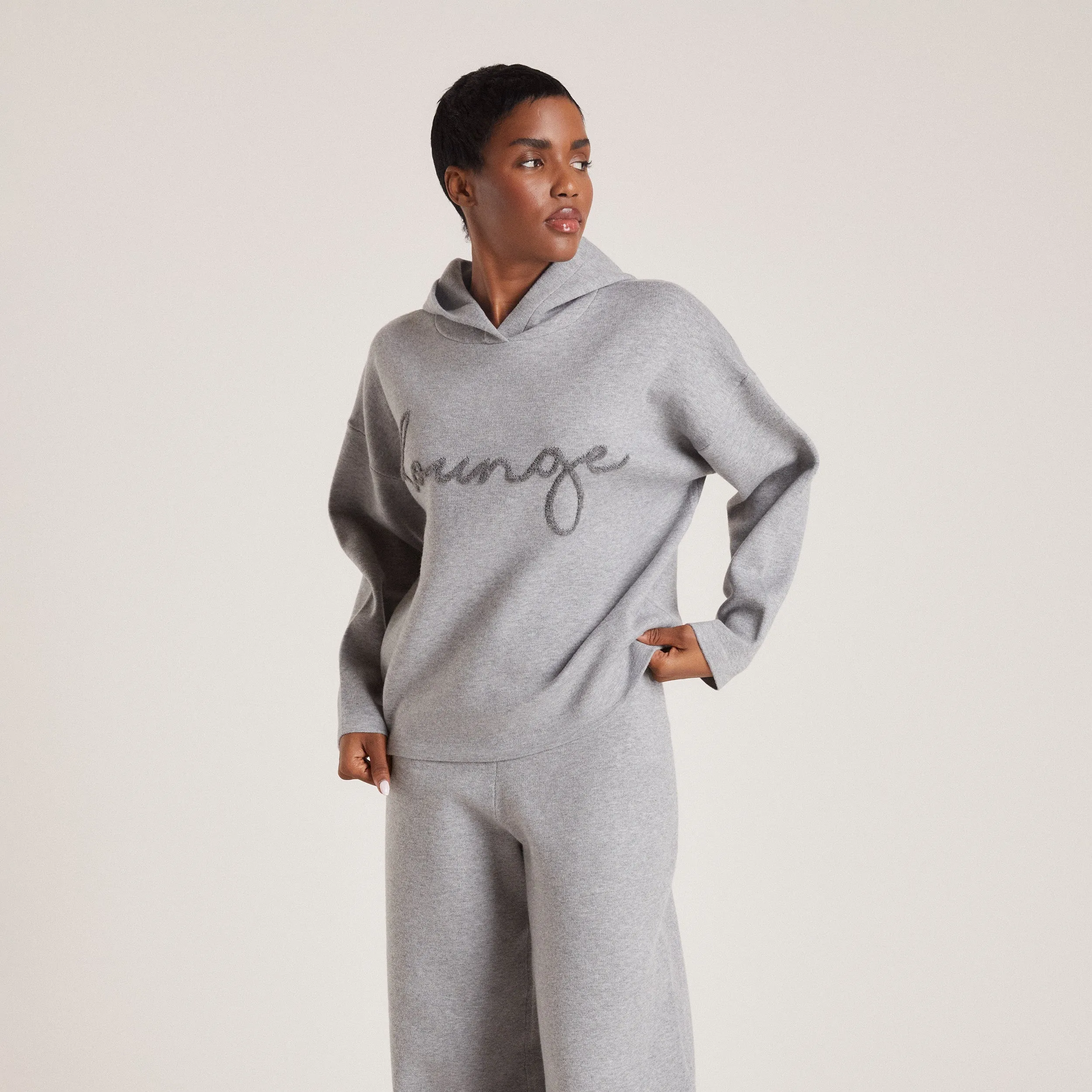 Knitted Lounge Hoodie - Grey Marl sold by Lounge Underwear product image thumbnail 4