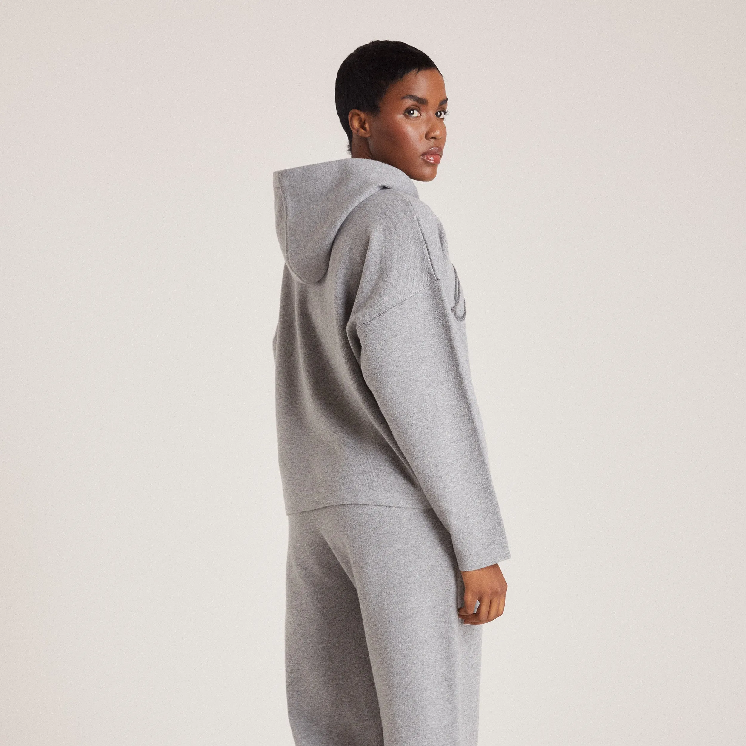 Knitted Lounge Hoodie - Grey Marl sold by Lounge Underwear product image thumbnail 2