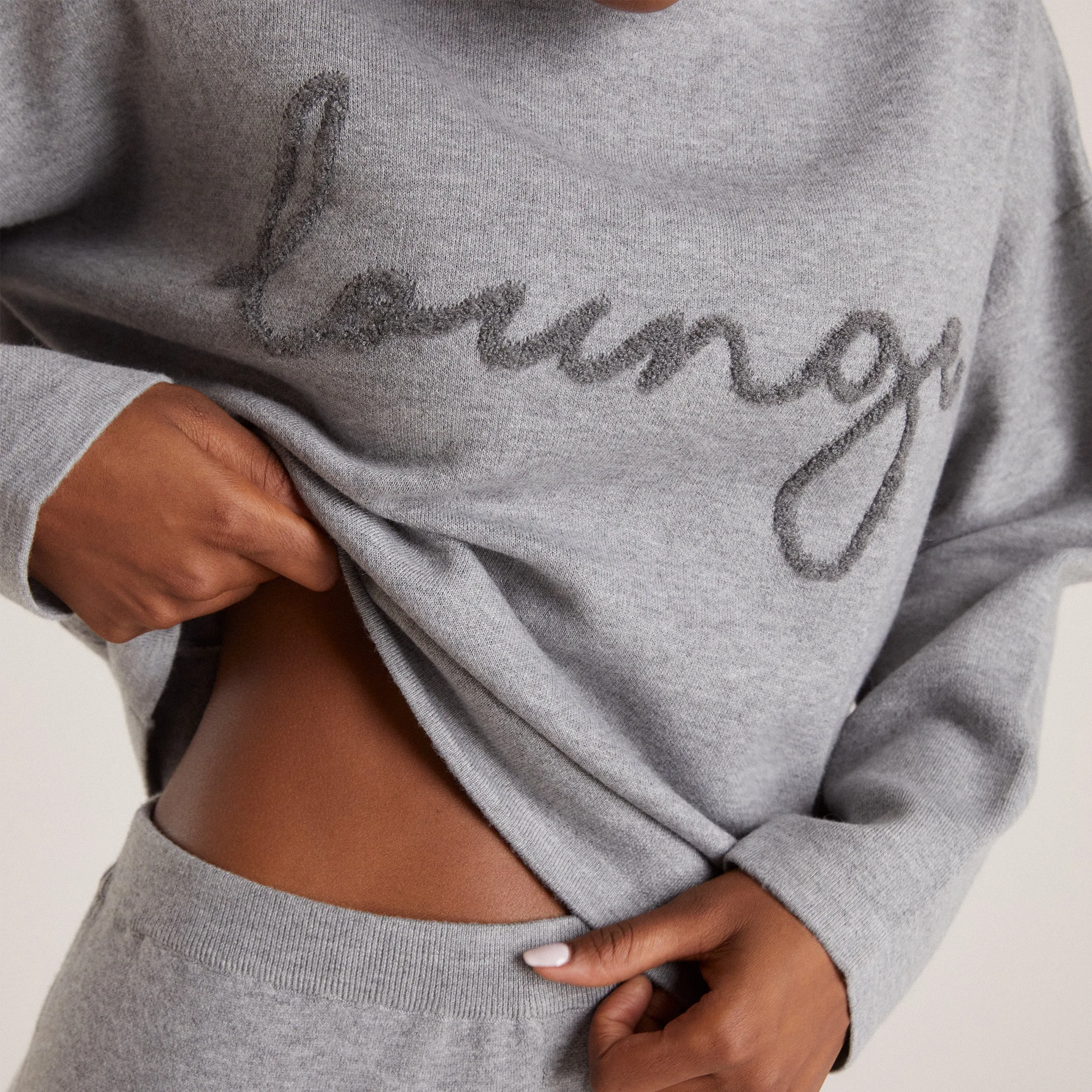 Knitted Lounge Hoodie - Grey Marl sold by Lounge Underwear product image thumbnail 5