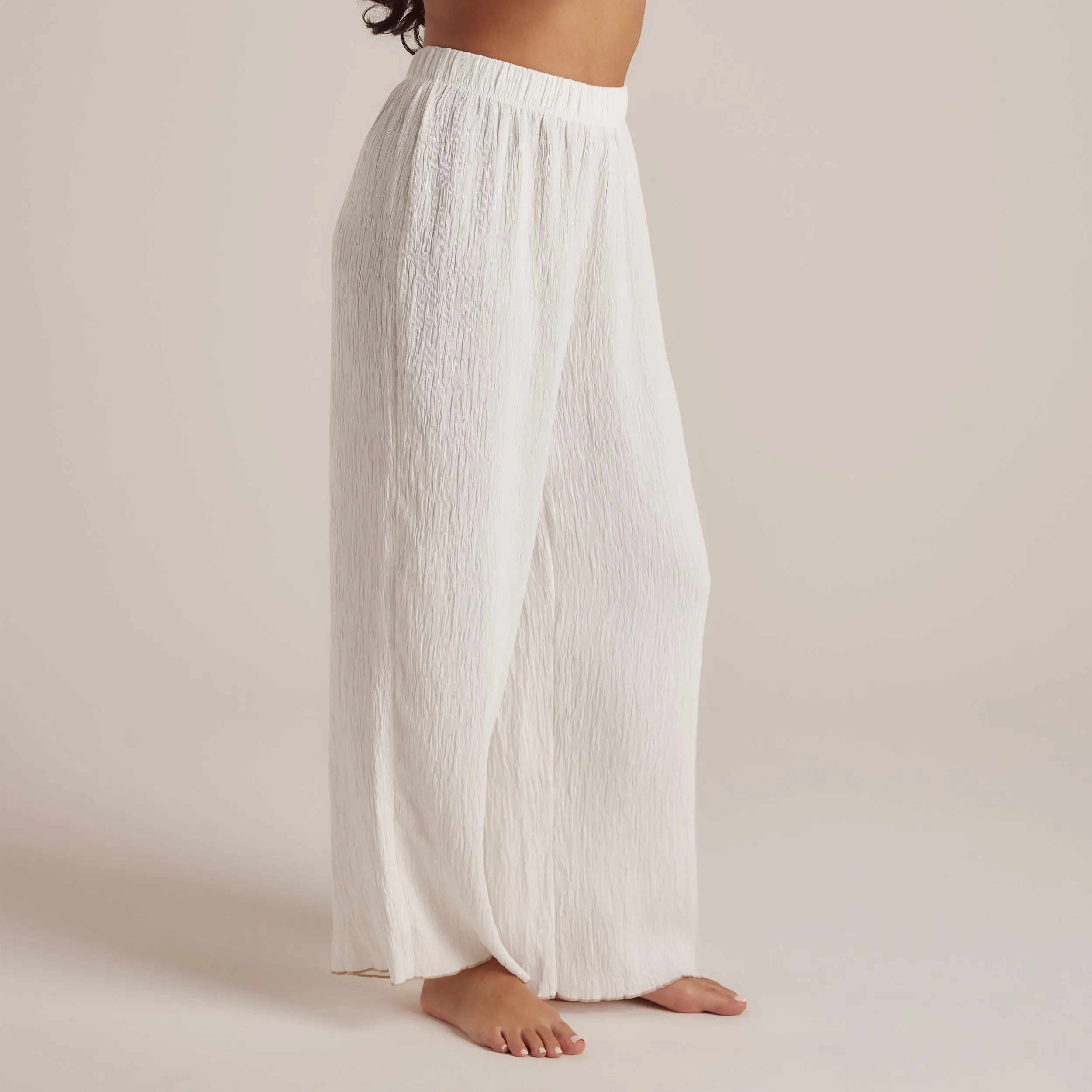 Crinkle Pyjama Bottoms - White sold by Lounge Underwear product image thumbnail 5