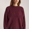 Stripe Knitted Crew Neck Jumper - Burgundy sold by Lounge Underwear