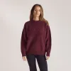 Stripe Knitted Crew Neck Jumper - Burgundy sold by Lounge Underwear