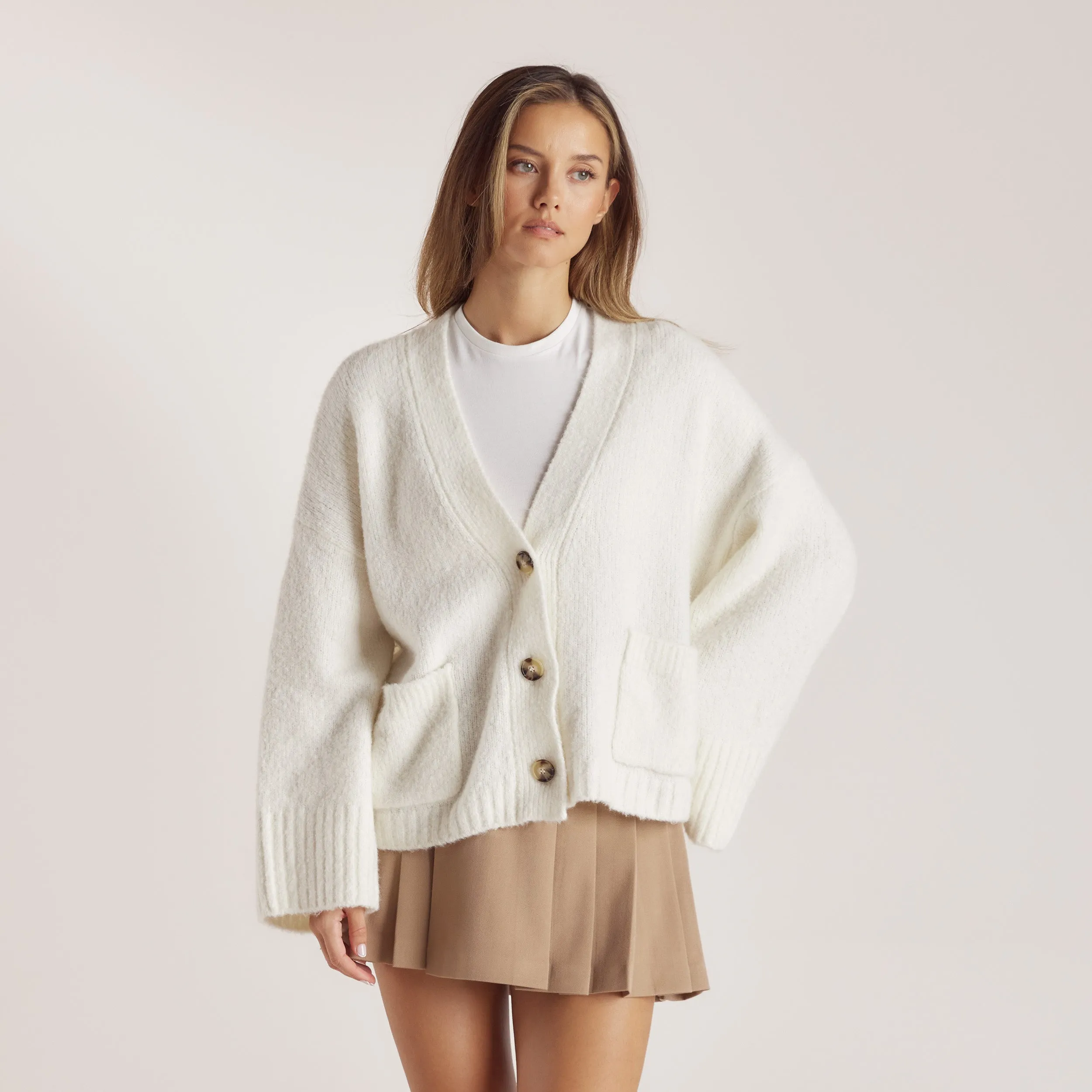 Oversized Cardigan - Creme sold by Lounge Underwear product image thumbnail 4