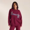 Logo Knitted Crew Neck Jumper - Burgundy sold by Lounge Underwear
