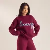 Logo Knitted Crew Neck Jumper - Burgundy sold by Lounge Underwear