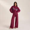 Logo Knitted Crew Neck Jumper - Burgundy sold by Lounge Underwear