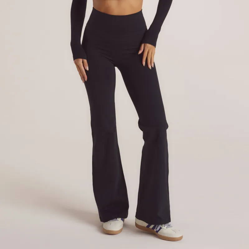 Cotton Blend Flared Leggings - Black sold by Lounge Underwear