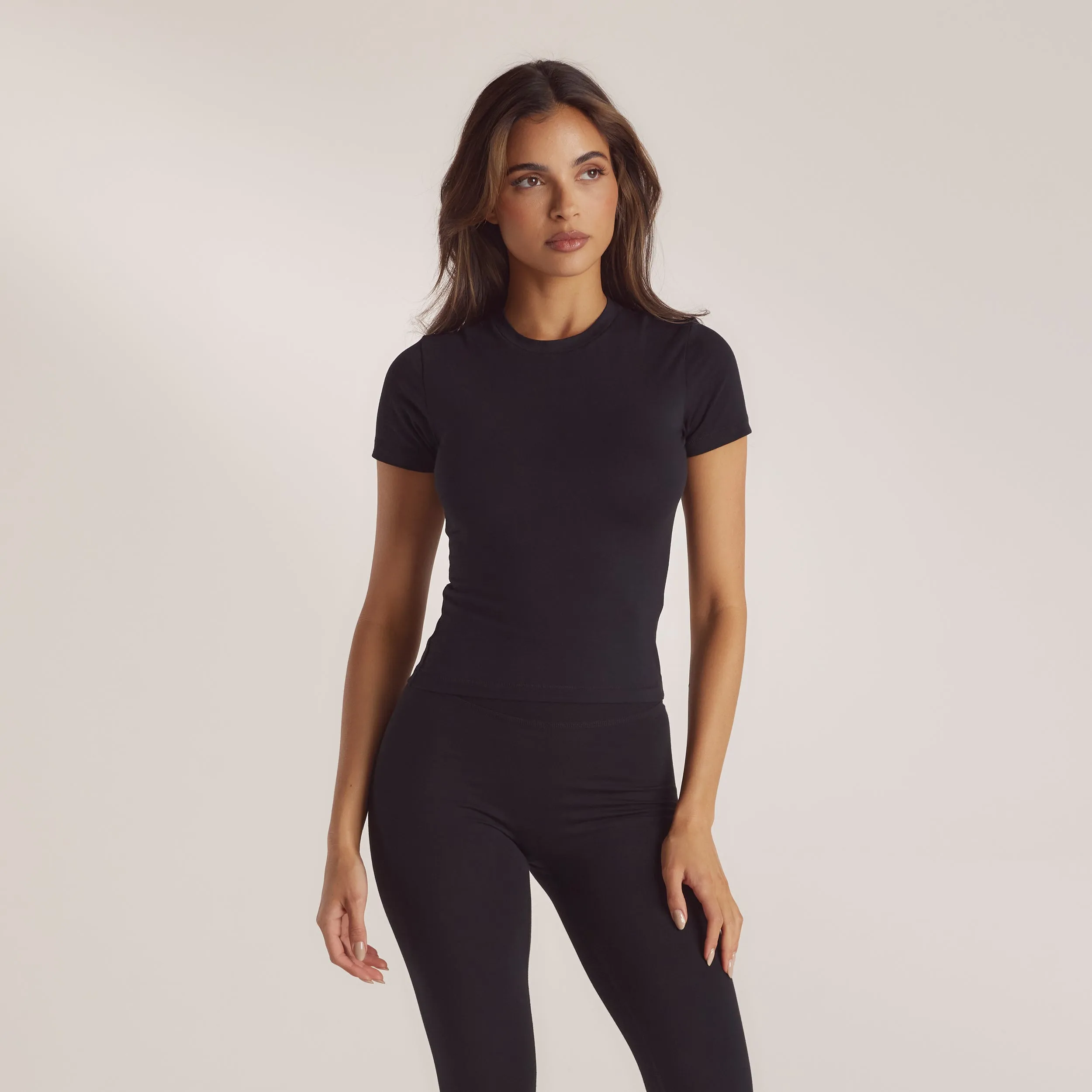 Cotton Blend Short Sleeve Top - Black sold by Lounge Underwear