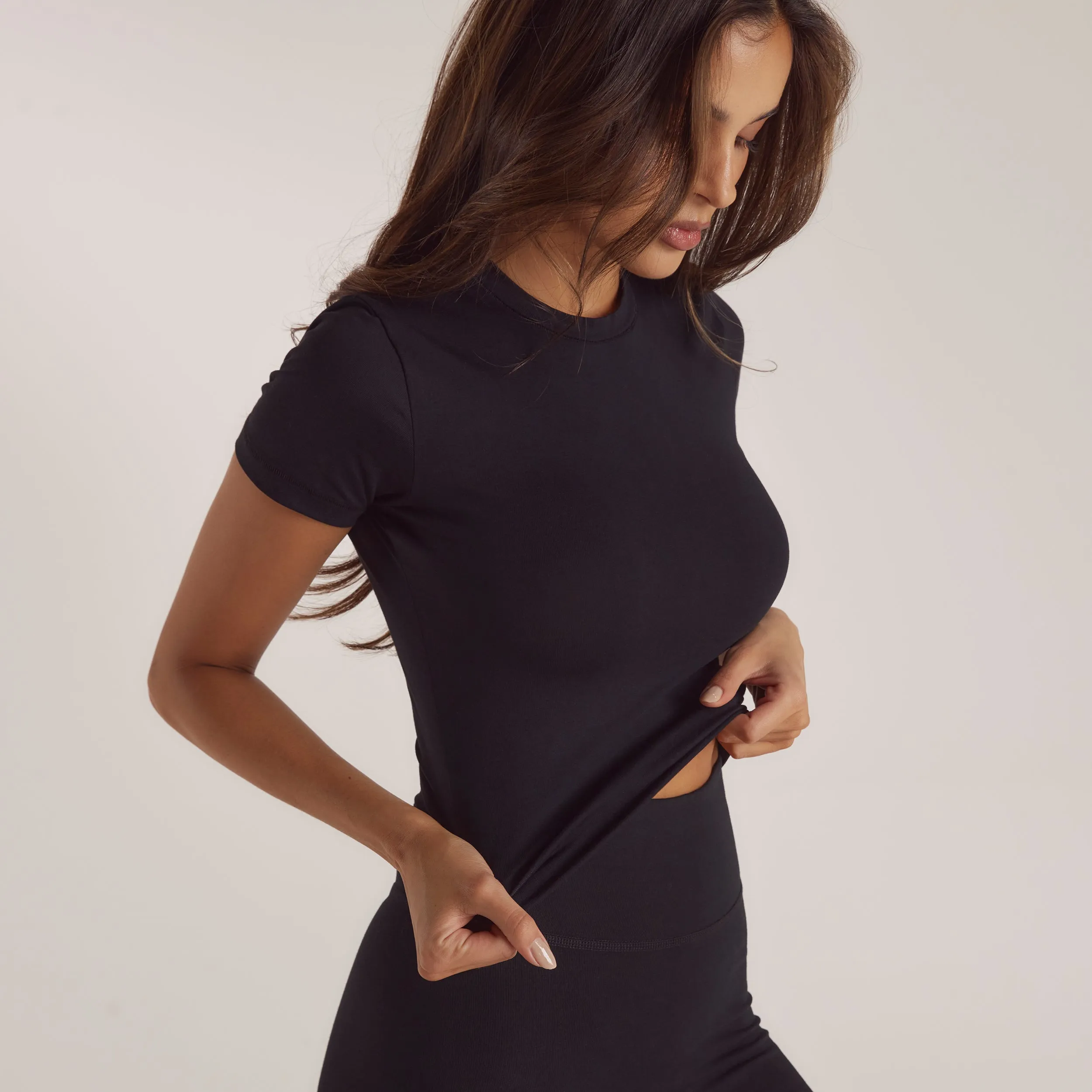 Cotton Blend Short Sleeve Top - Black sold by Lounge Underwear product image thumbnail 4