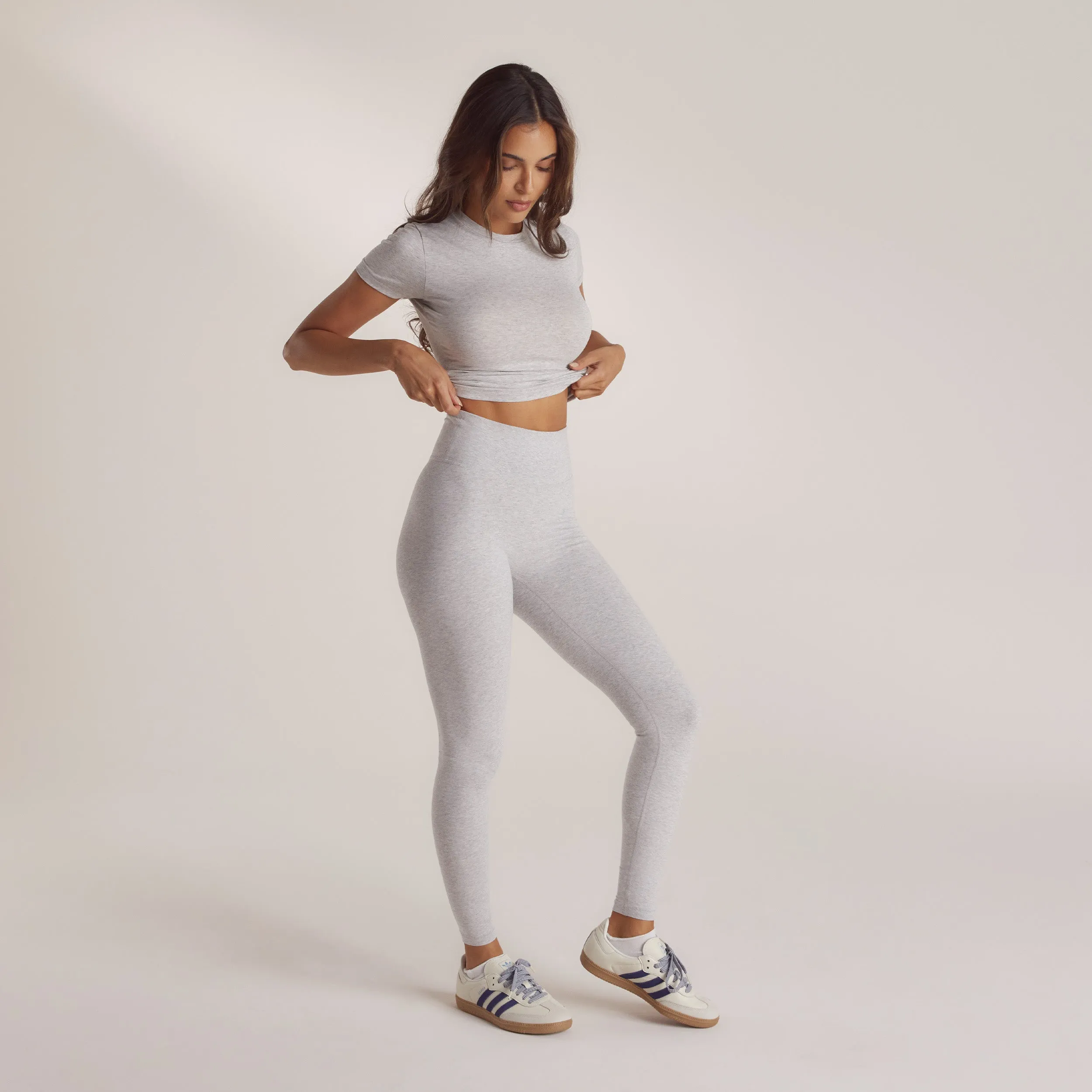 Cotton Blend Leggings - Grey Marl sold by Lounge Underwear product image thumbnail 3