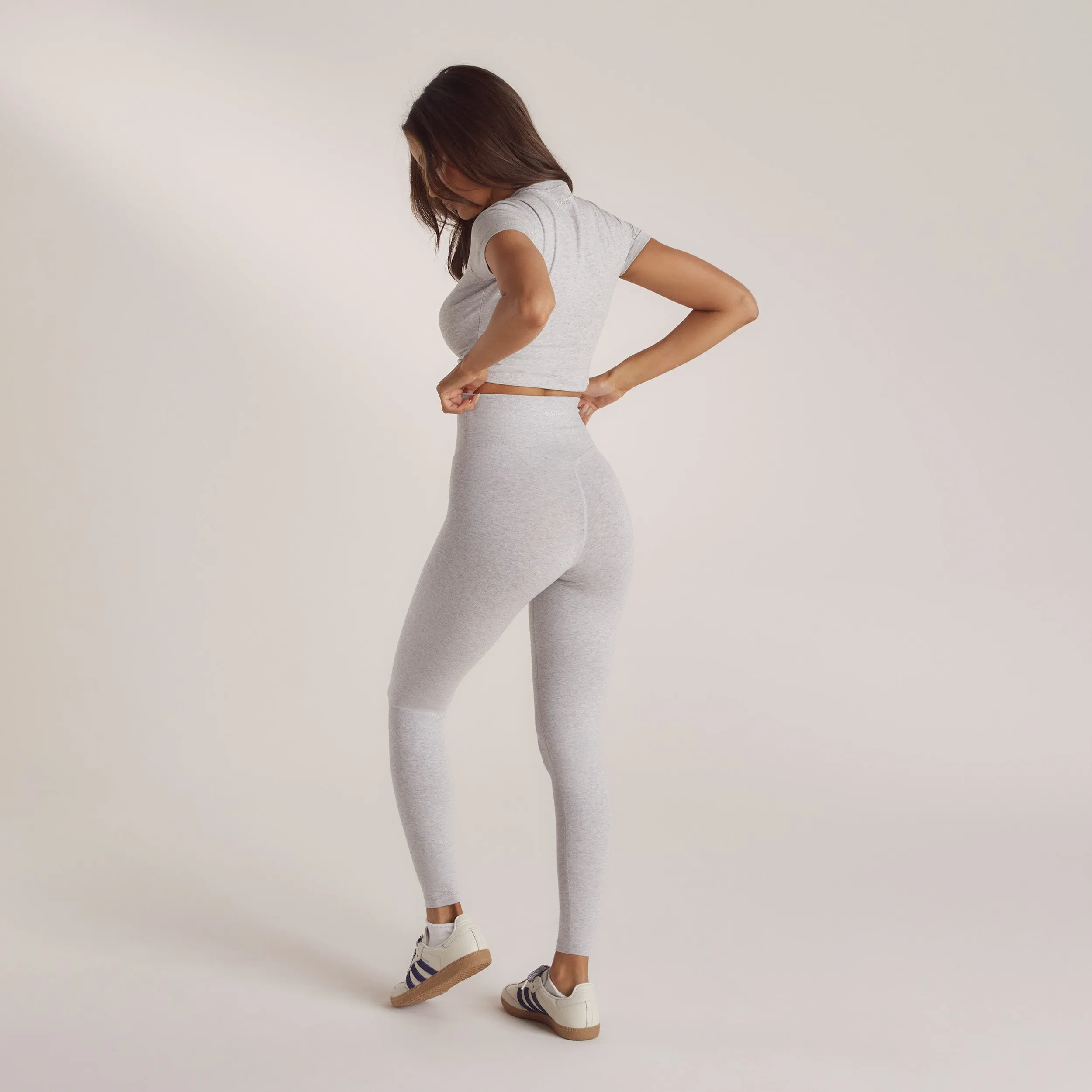 Cotton Blend Leggings - Grey Marl sold by Lounge Underwear product image thumbnail 5