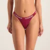 Bamboo Triangle Thong - Burgundy sold by Lounge Underwear