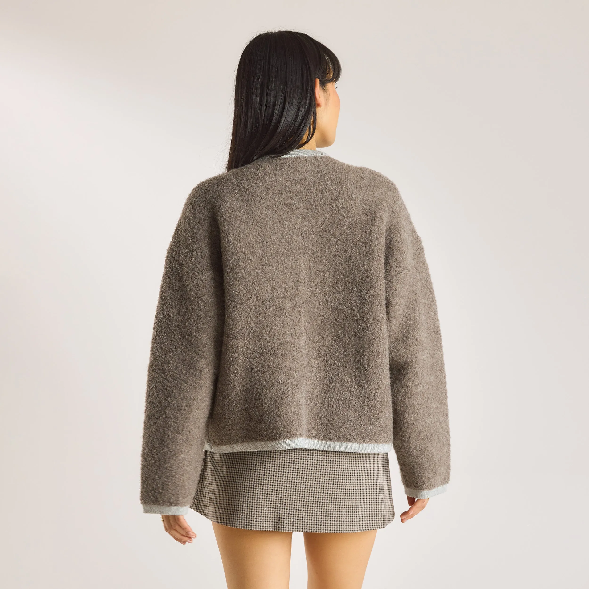 Knitted Wool Blend Jacket - Truffle sold by Lounge Underwear product image thumbnail 3