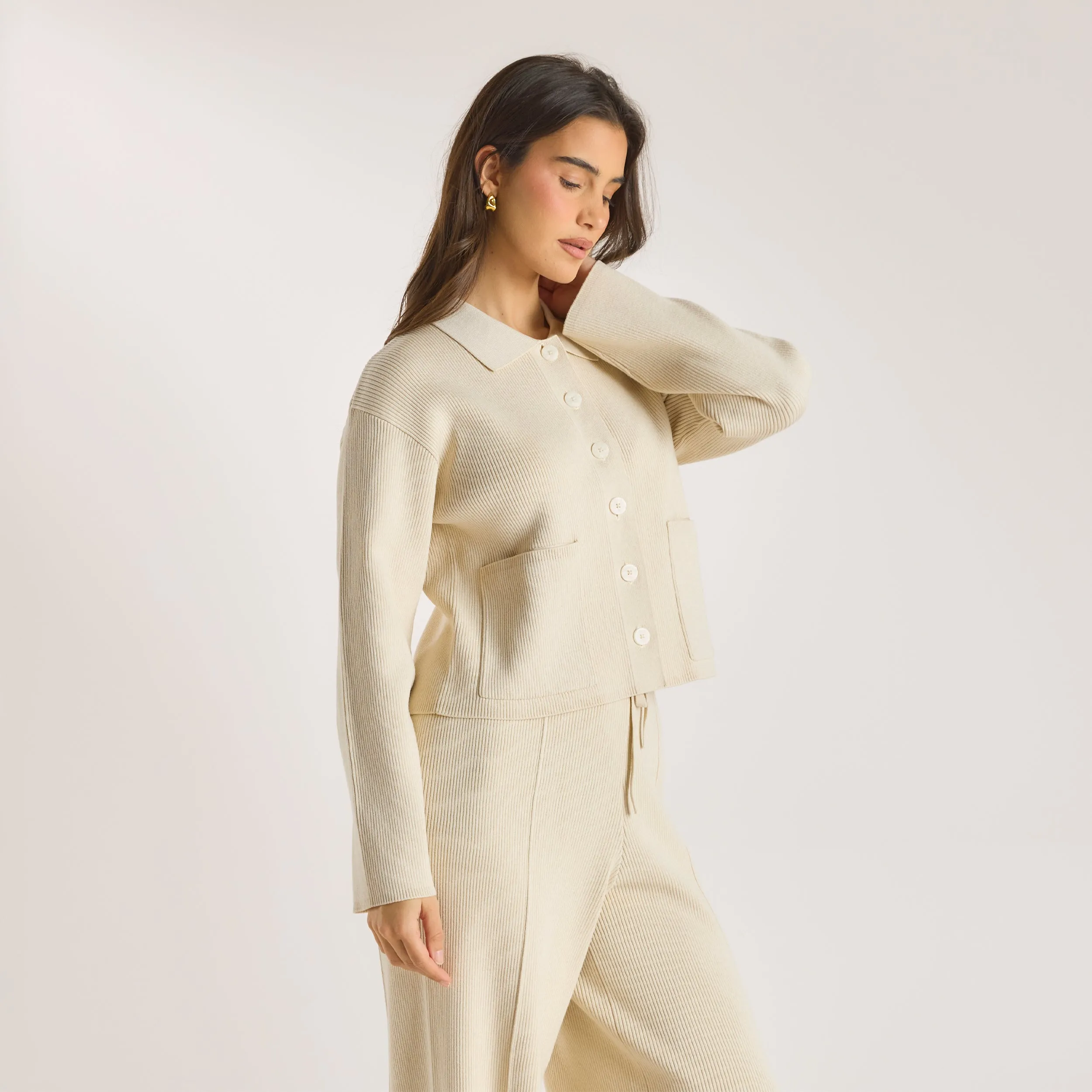 Knitted Oversized Shirt - Cream sold by Lounge Underwear product image thumbnail 5