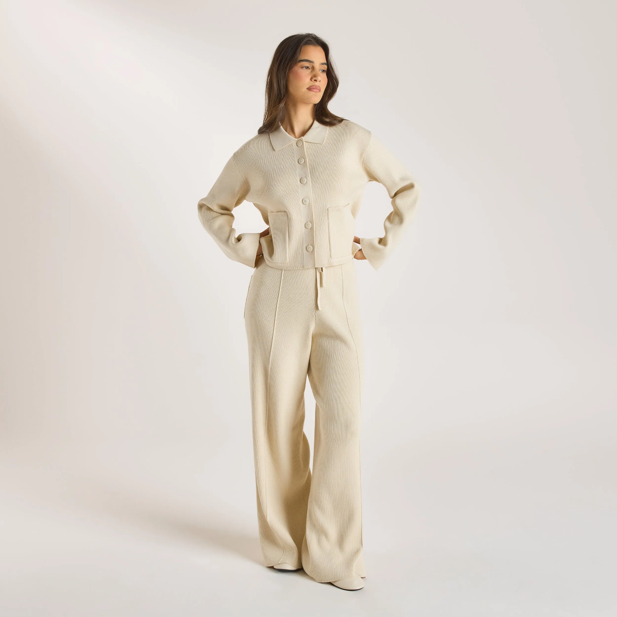 Knitted Oversized Shirt - Cream sold by Lounge Underwear product image thumbnail 4