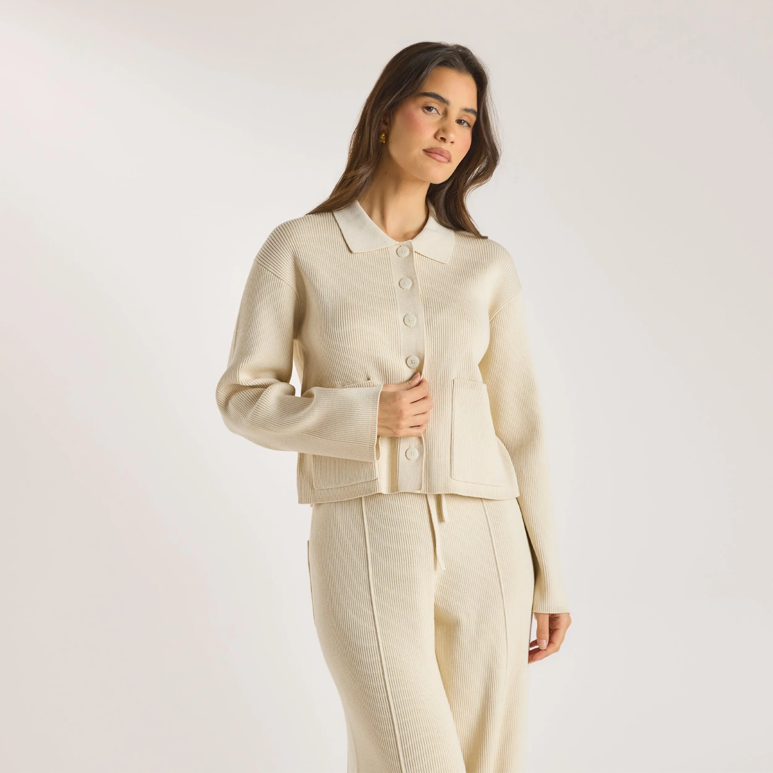 Knitted Oversized Shirt - Cream sold by Lounge Underwear product image thumbnail 2