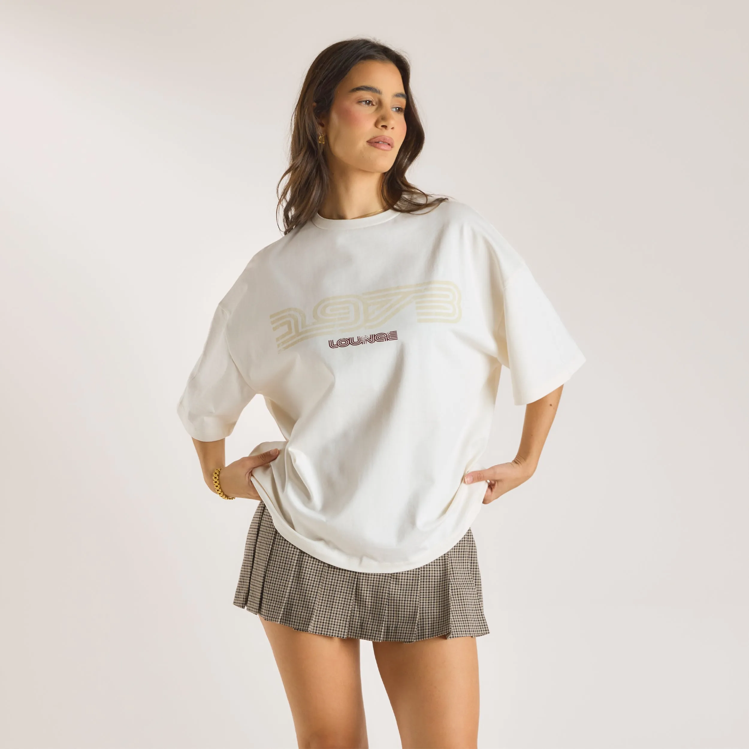 Oversized Graphic Tee - Cream sold by Lounge Underwear