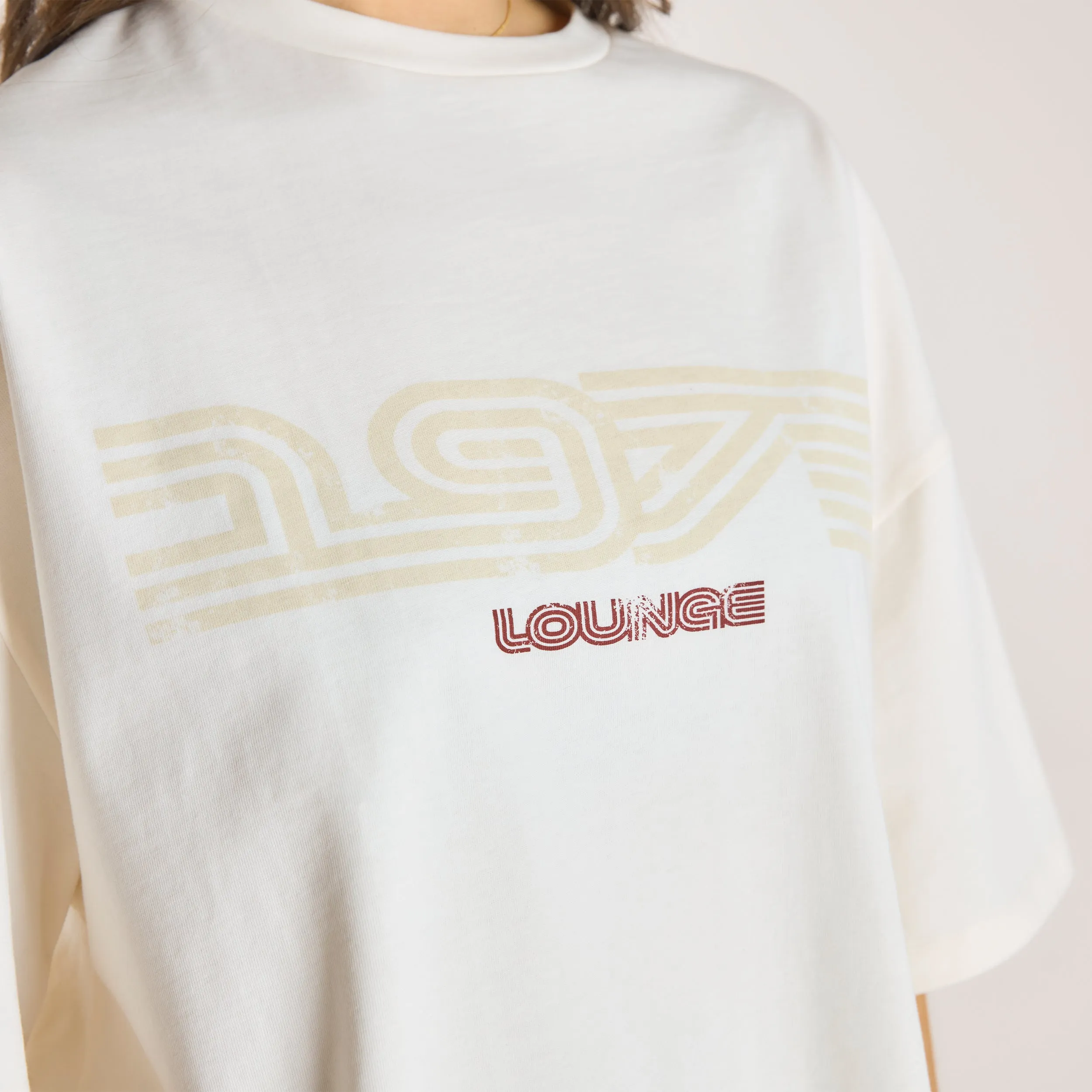Oversized Graphic Tee - Cream sold by Lounge Underwear product image thumbnail 4
