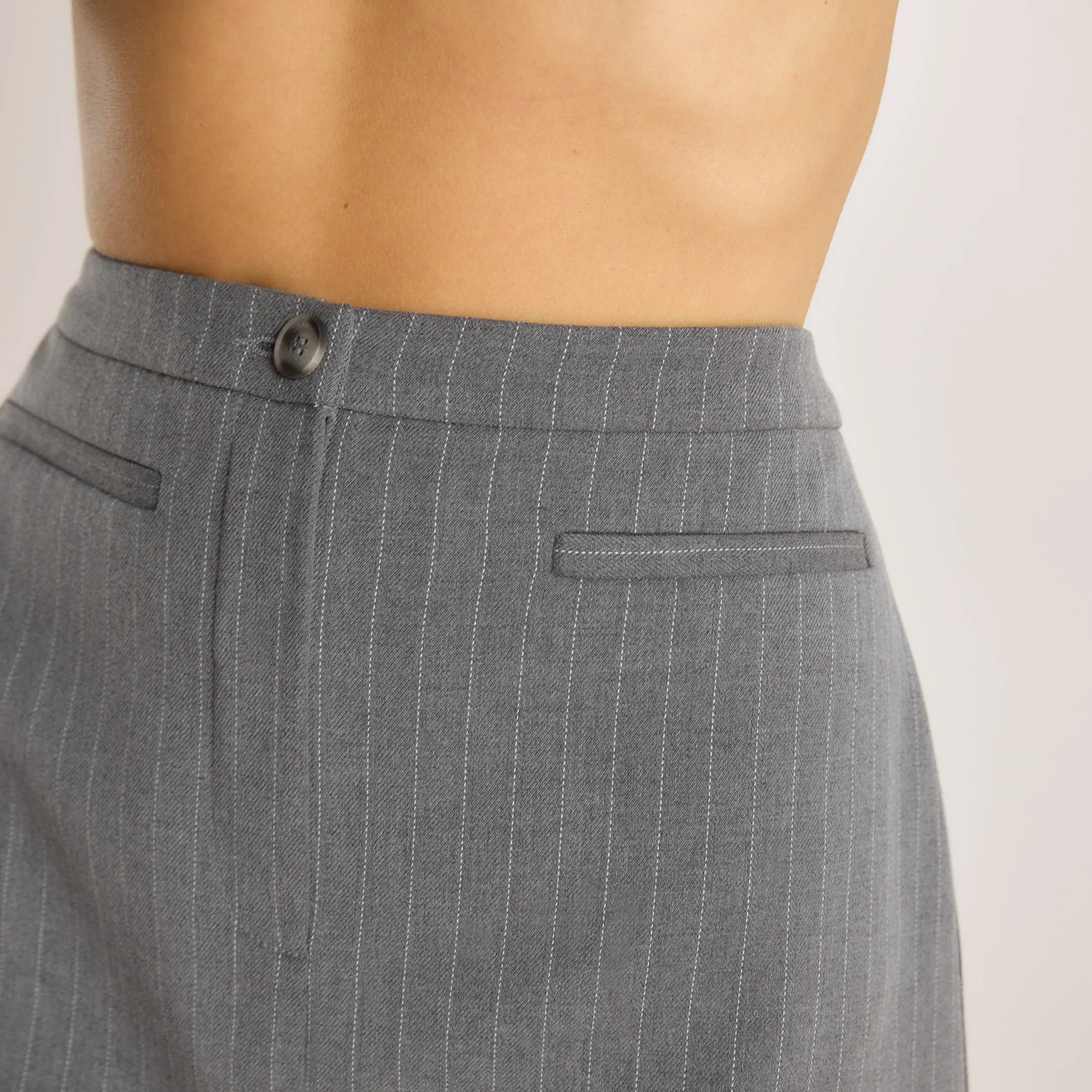Structured Skirt - Grey Pinstripe sold by Lounge Underwear product image thumbnail 3
