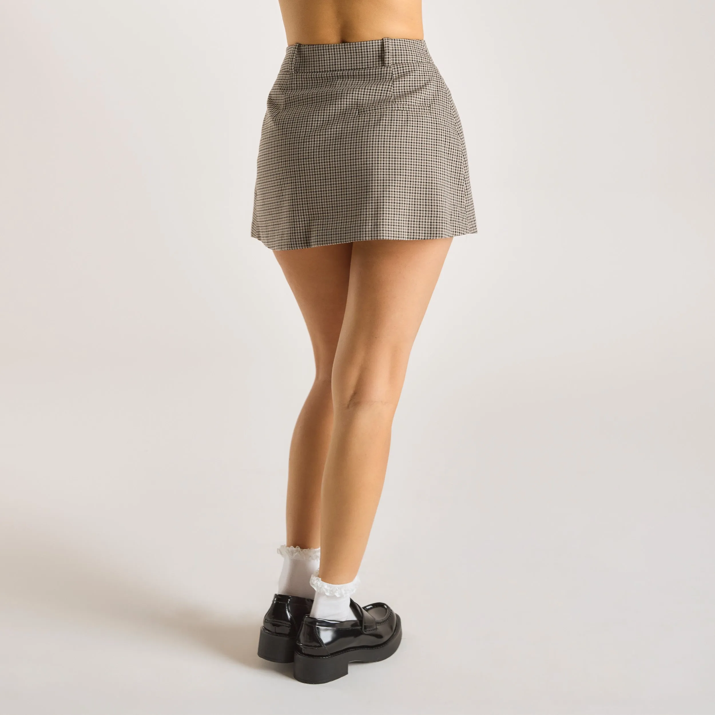 Houndstooth Mini Skort - Brown sold by Lounge Underwear product image thumbnail 3