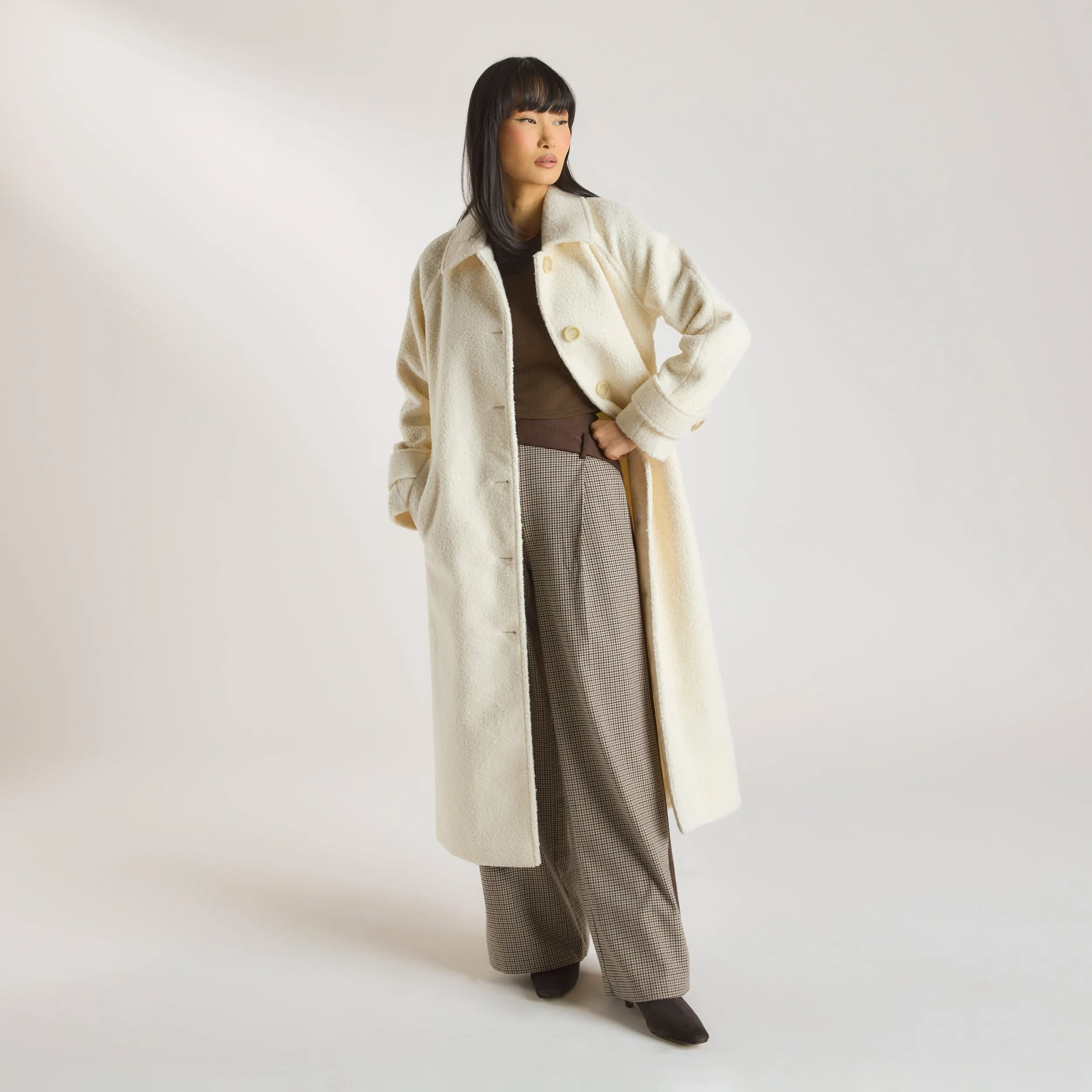 Shearling Coat - Cream sold by Lounge Underwear product image thumbnail 3