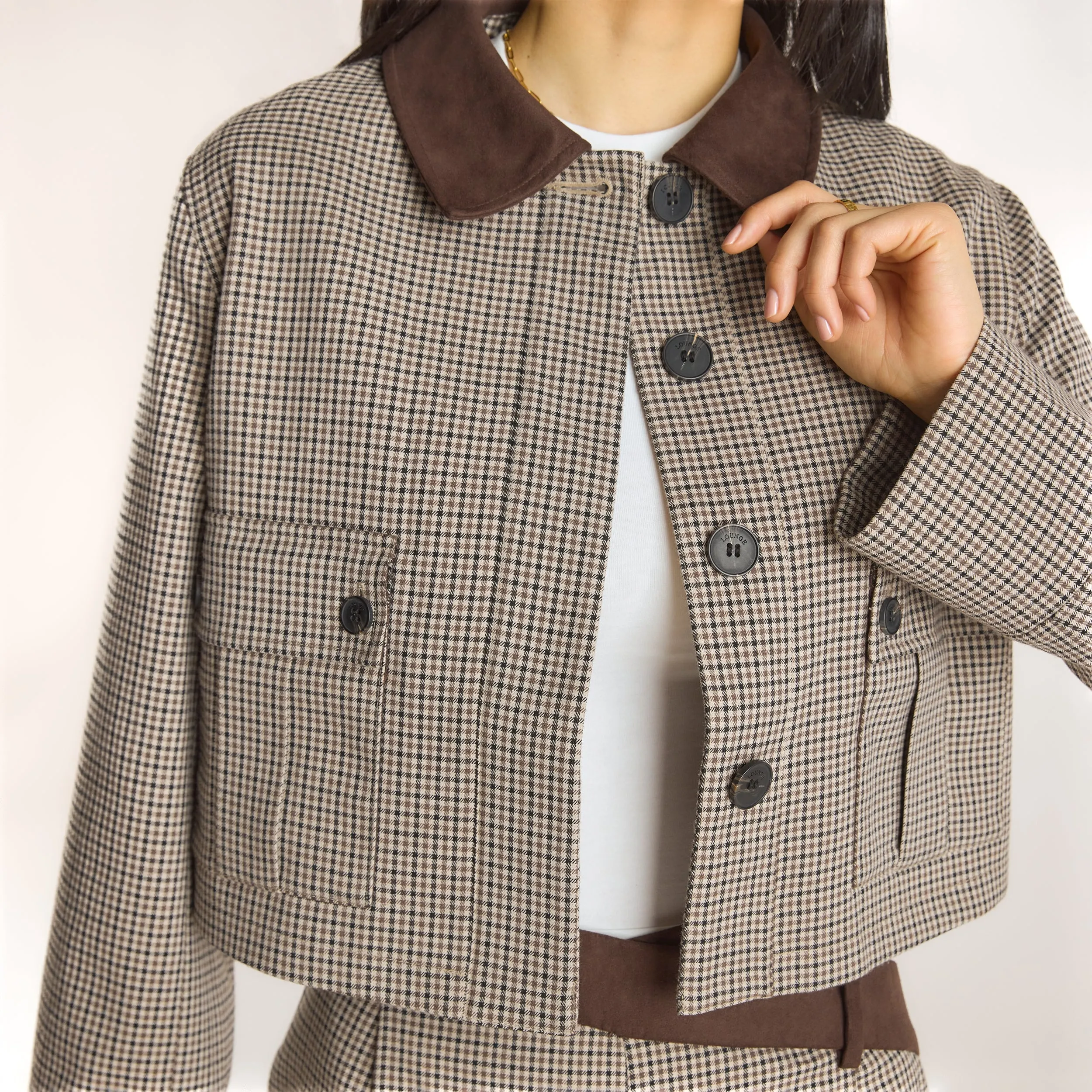 Houndstooth Jacket - Brown sold by Lounge Underwear product image thumbnail 2