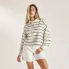 Striped Rugby Shirt - Cream sold by Lounge Underwear