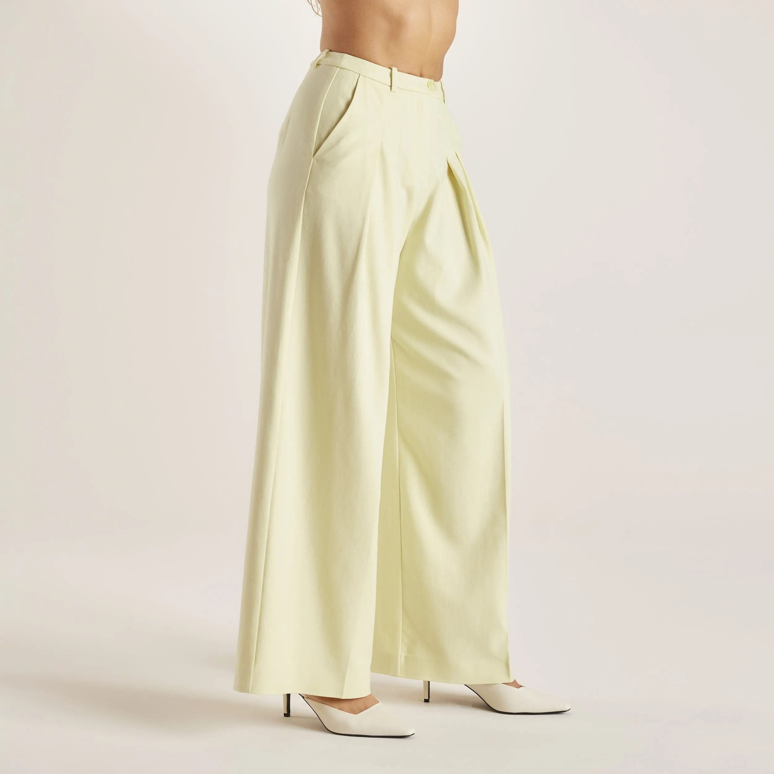 Woven Wide-Leg Trousers - Buttermilk sold by Lounge Underwear product image thumbnail 5