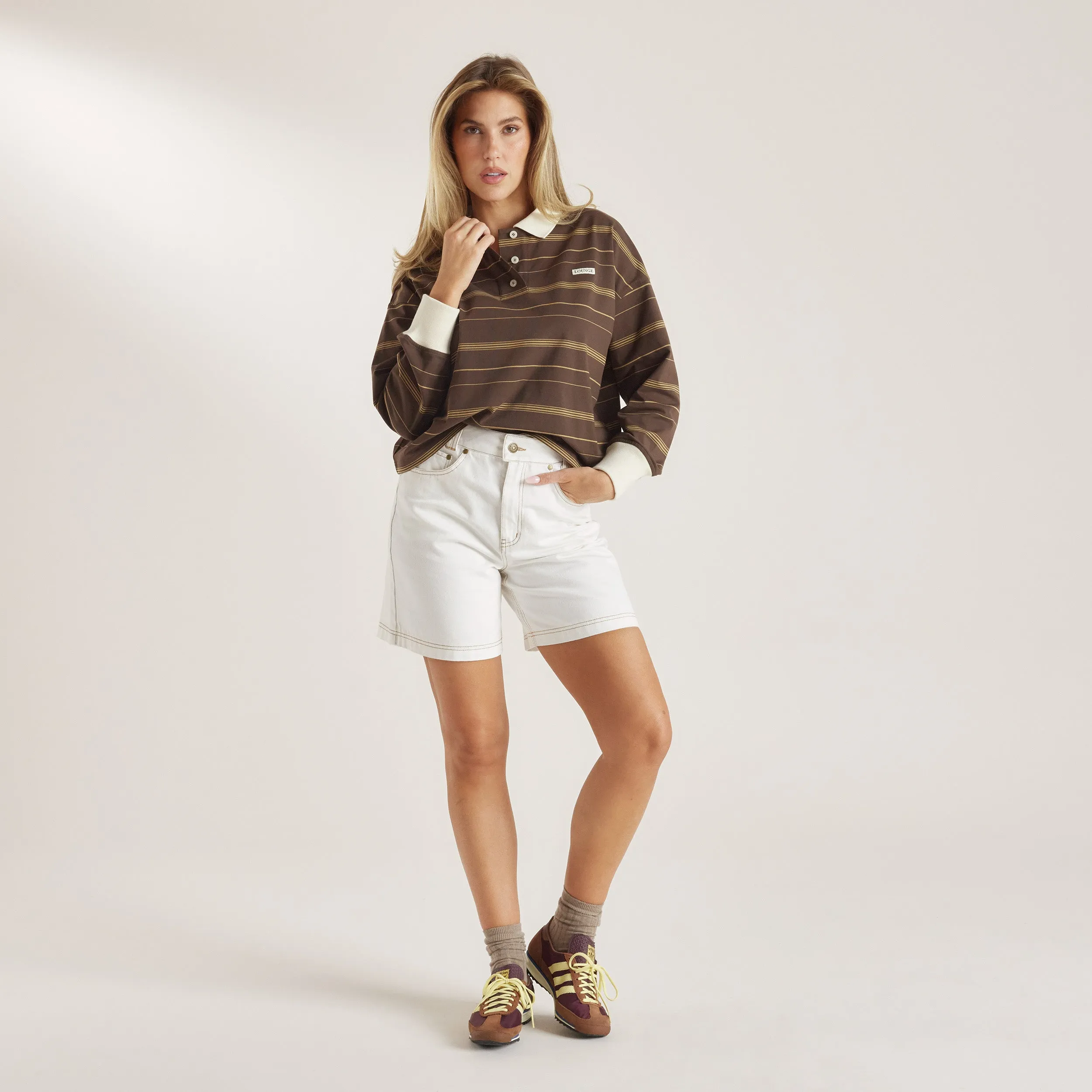 Longline Denim Jorts - White sold by Lounge Underwear product image thumbnail 3