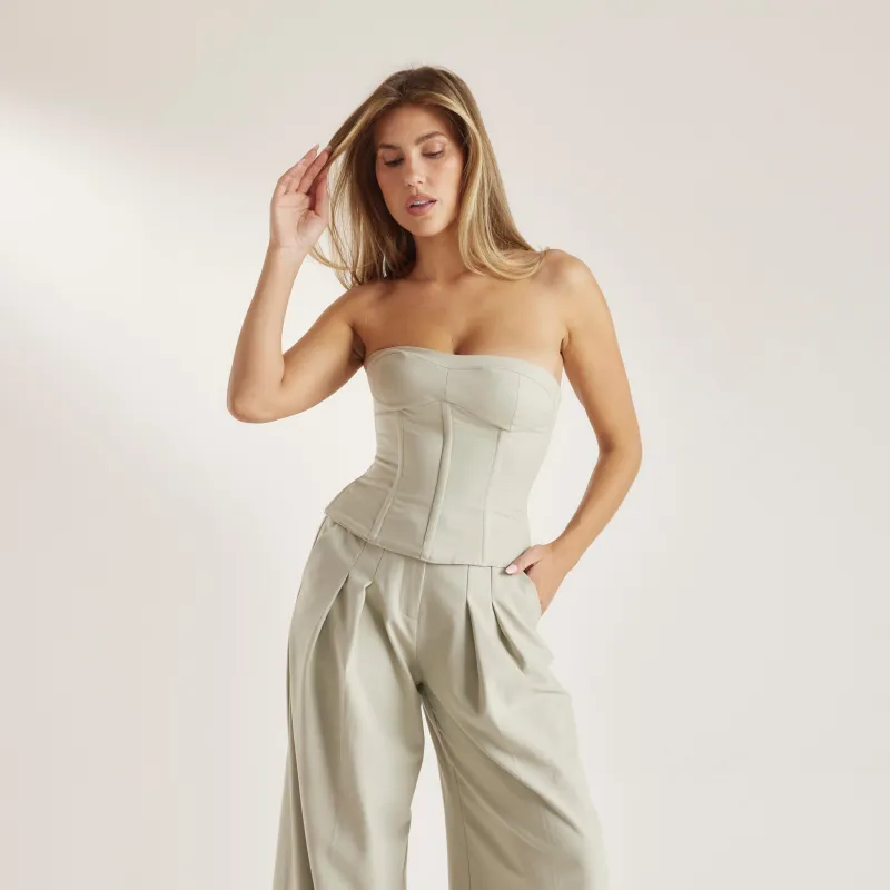 Bandeau Corset Top - Sage made by Lounge Underwear