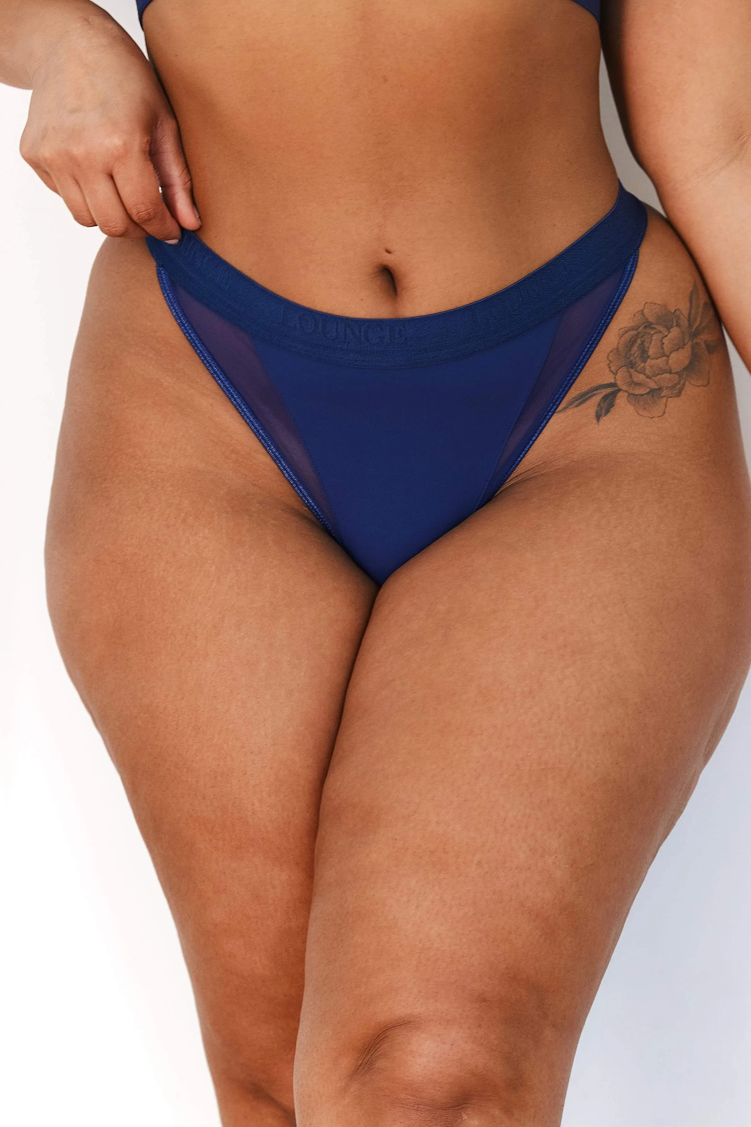 Contour Mesh Thong - Navy sold by Lounge Underwear product image thumbnail 4