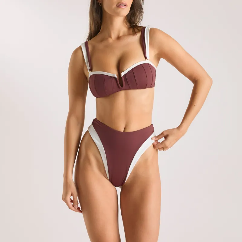 Monaco Bandeau Bikini Top - Plum sold by Lounge Underwear