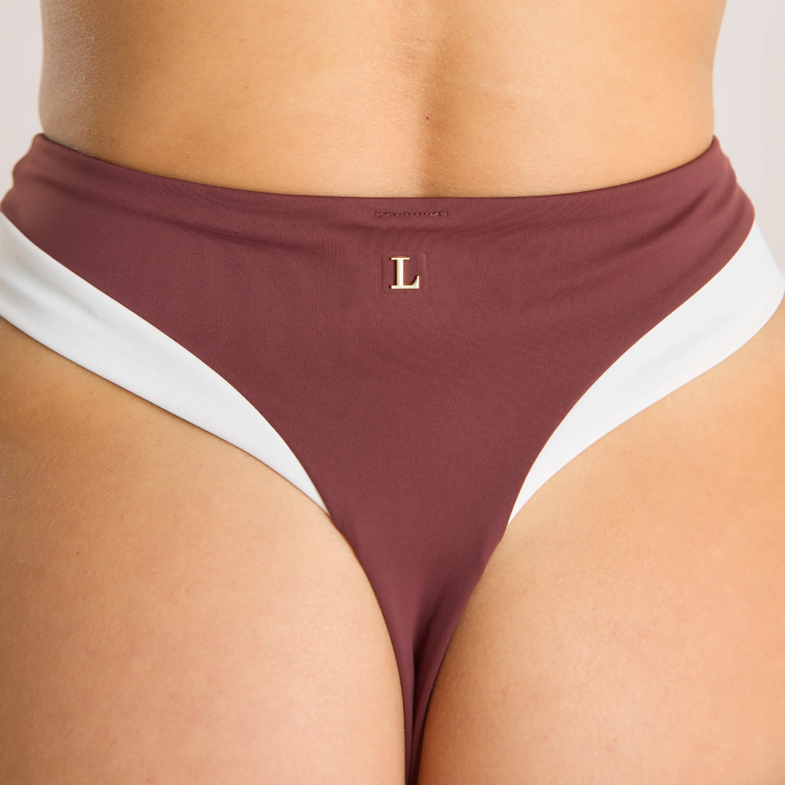 Monaco High-Waisted Bikini Thong - Plum sold by Lounge Underwear product image thumbnail 3