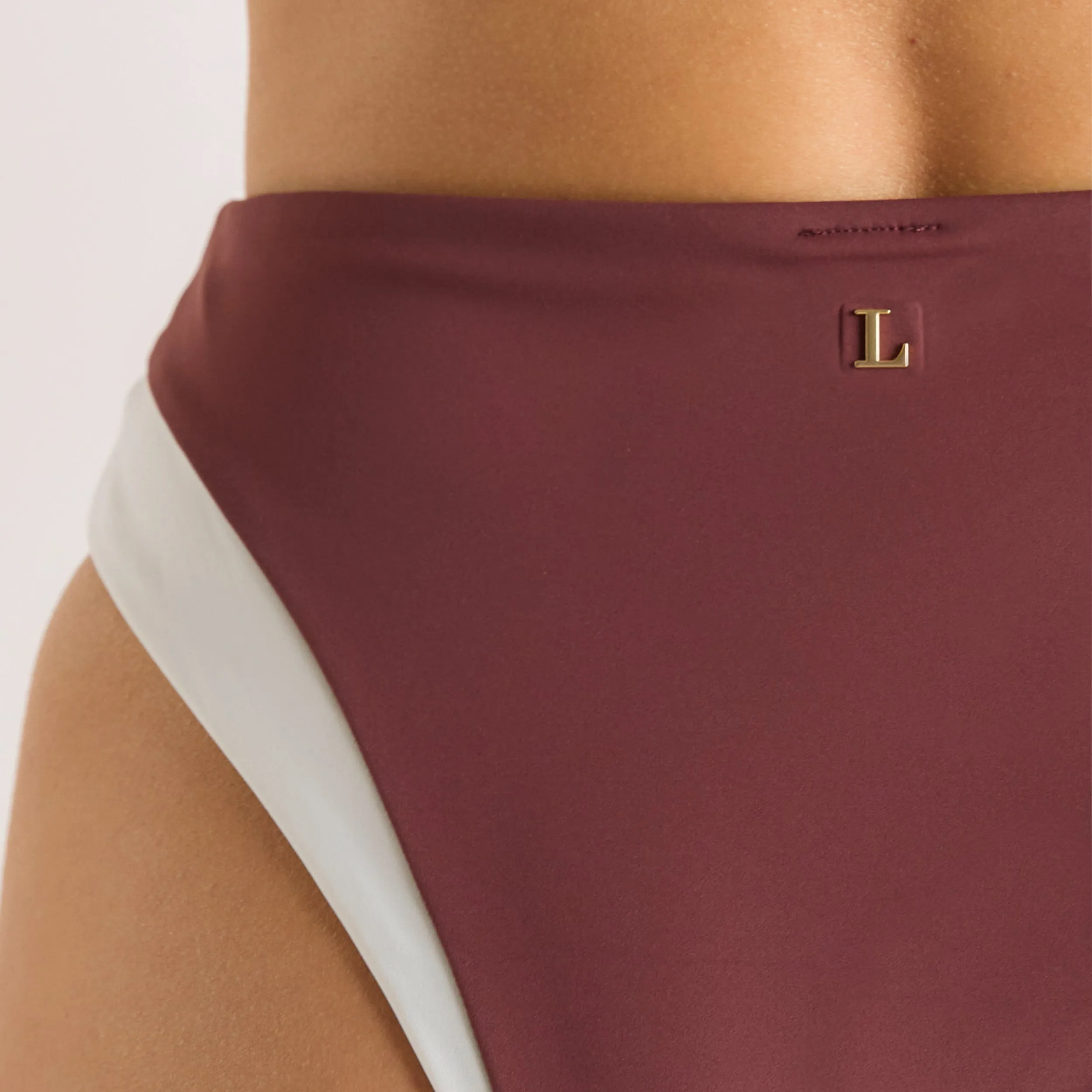 Monaco High-Waisted Brazilian Bikini Briefs - Plum sold by Lounge Underwear product image thumbnail 3