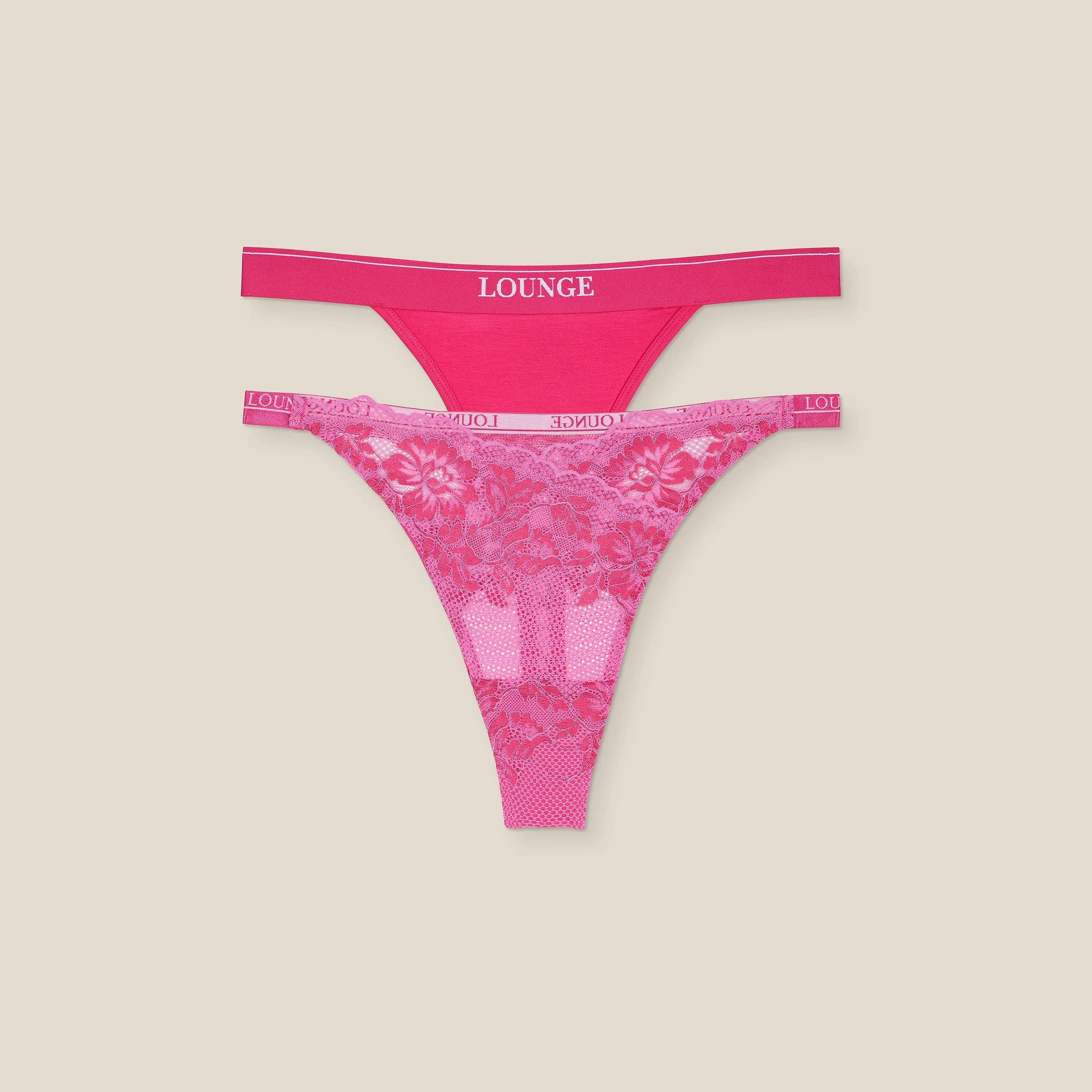 Limited Edition Luxe/Minimal Thong (2Pack) - Pink sold by Lounge Underwear
