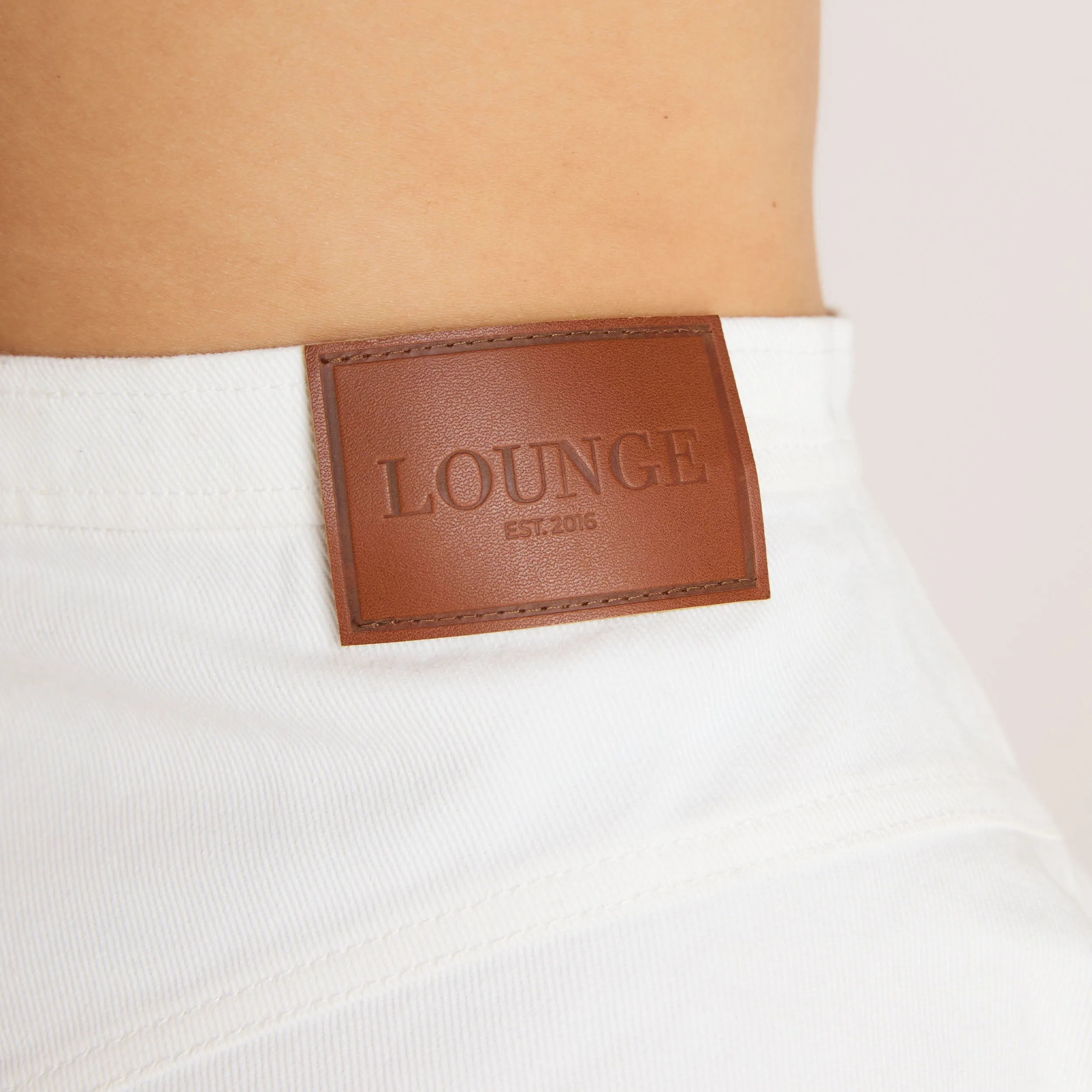 High-Waisted Denim Skirt - White sold by Lounge Underwear product image thumbnail 4