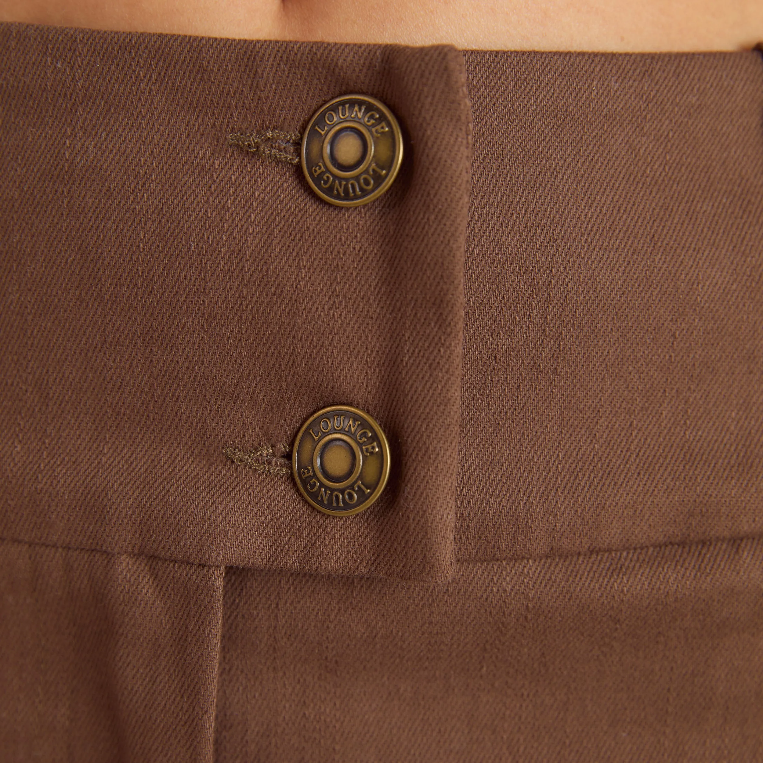 Double Button Woven Maxi Skirt - Chocolate sold by Lounge Underwear product image thumbnail 3