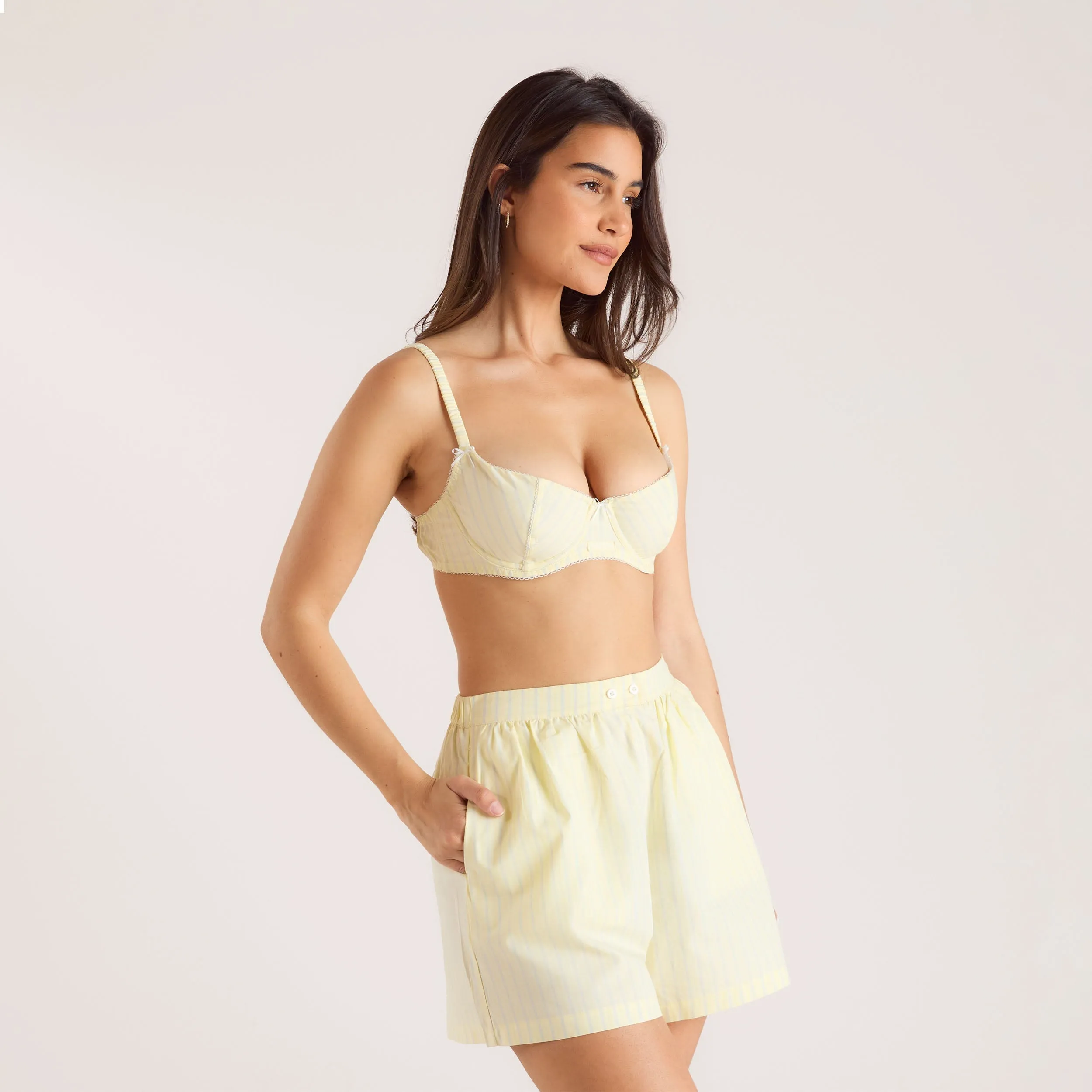 Striped Cotton Balcony Bra - Yellow sold by Lounge Underwear product image thumbnail 5