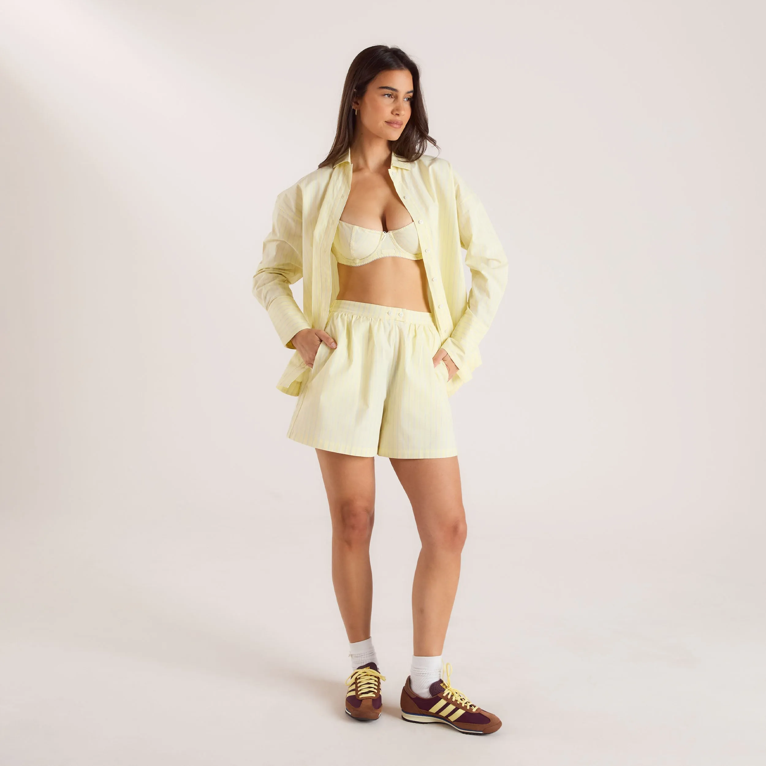 Oversized Striped Cotton Shirt - Yellow sold by Lounge Underwear product image thumbnail 5
