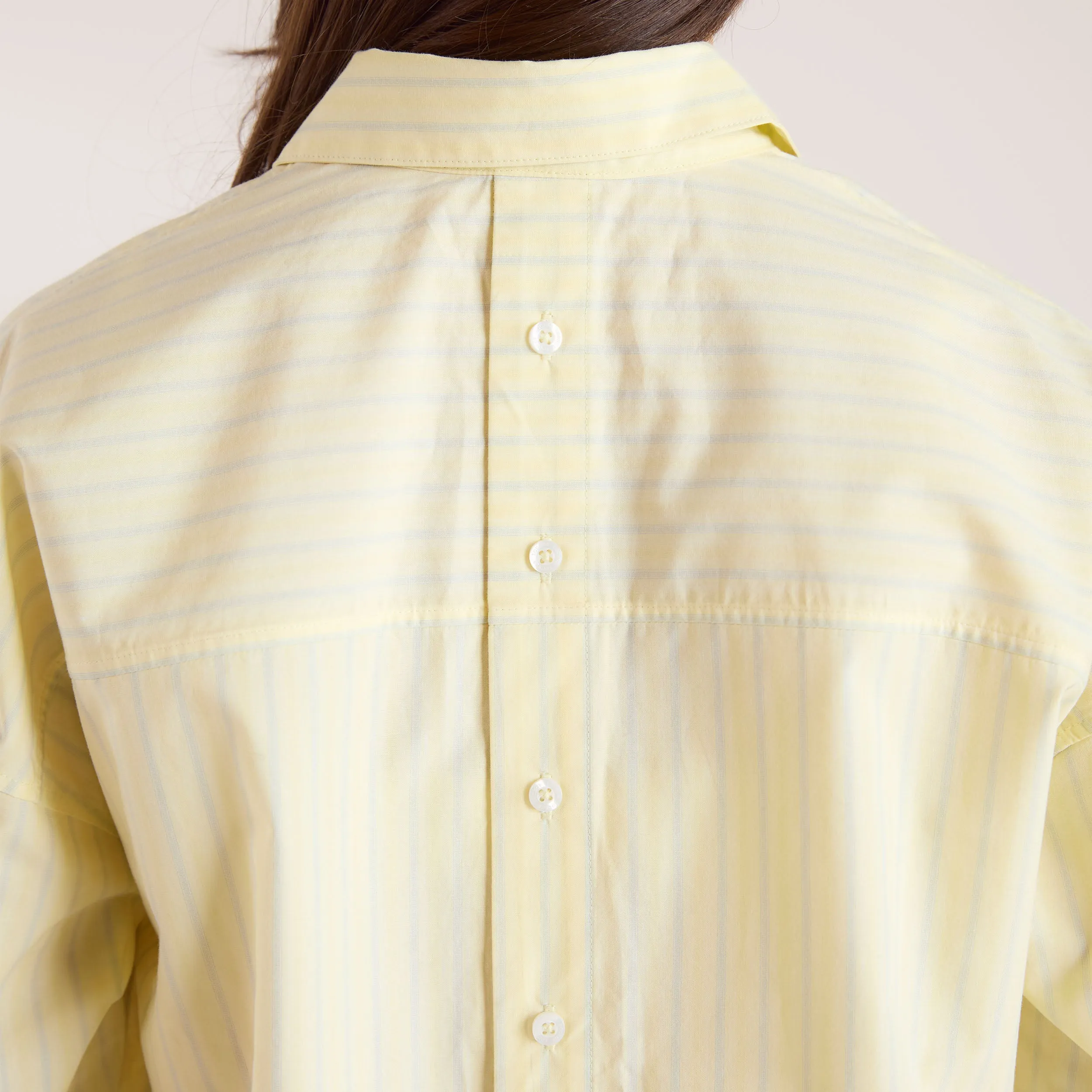 Oversized Striped Cotton Shirt - Yellow sold by Lounge Underwear product image thumbnail 4