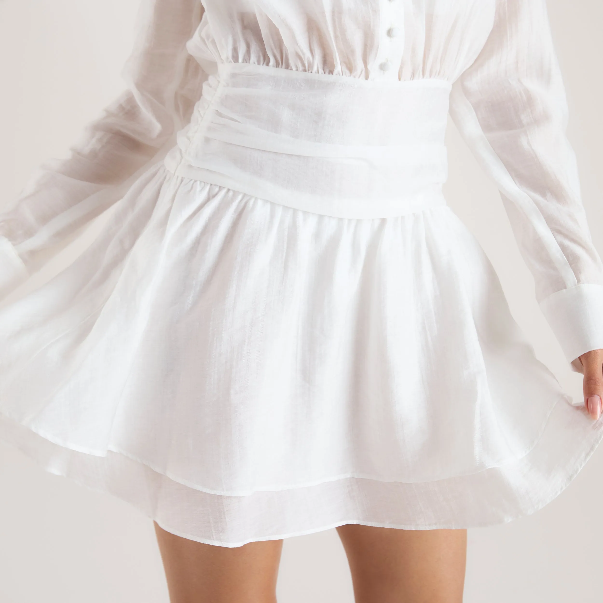 Sheer Shirt Dress - White sold by Lounge Underwear product image thumbnail 5