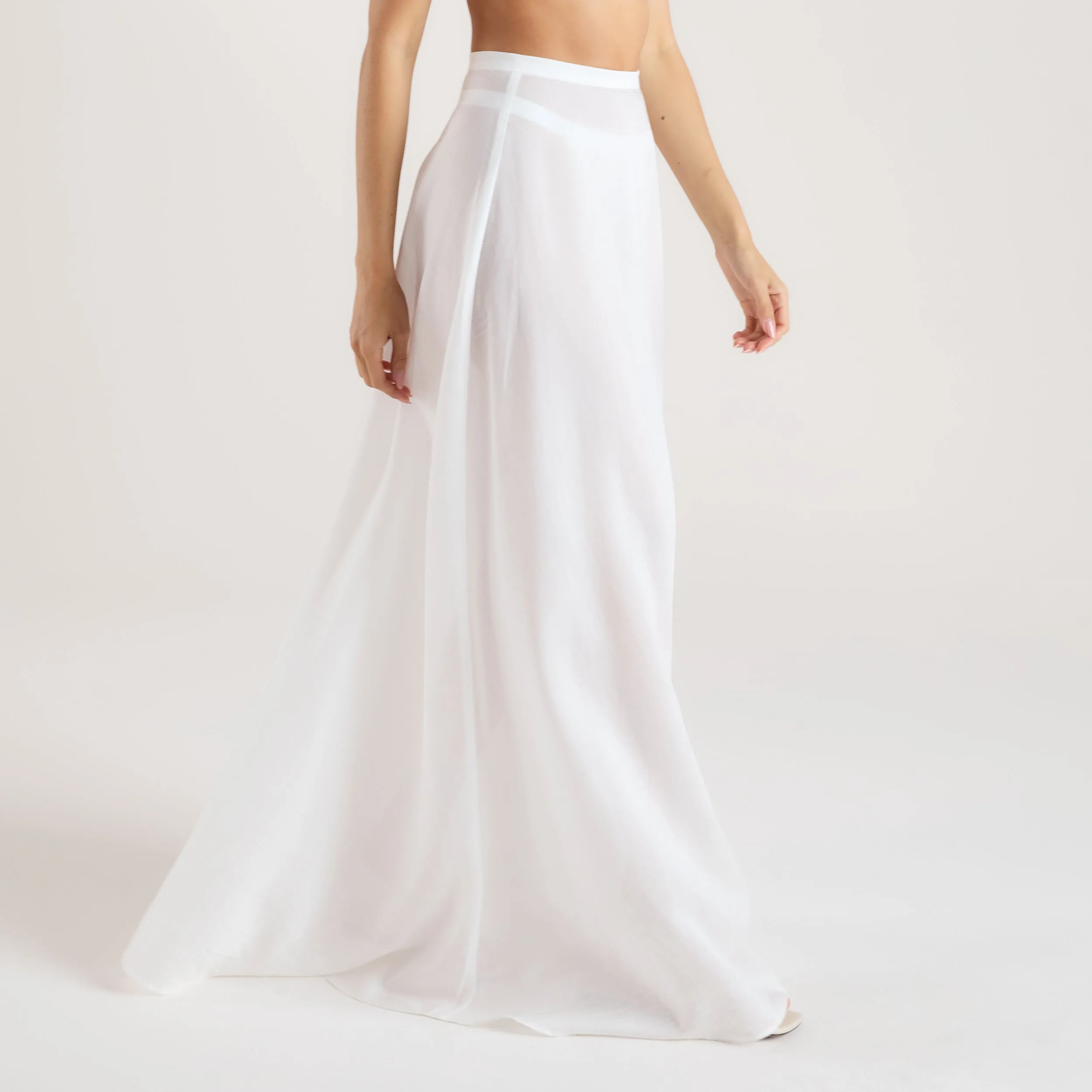 Sheer Maxi Skirt - White sold by Lounge Underwear product image thumbnail 2