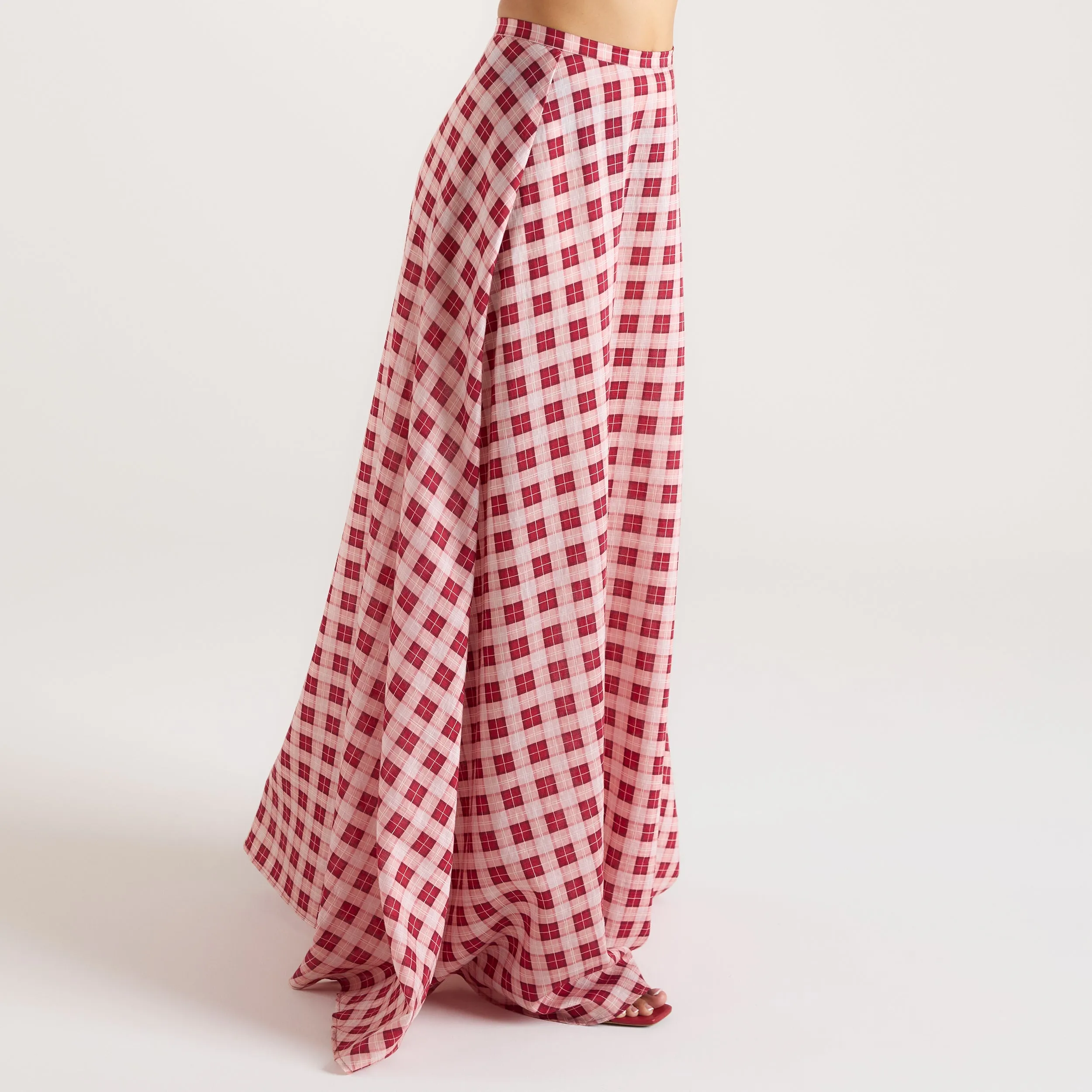 Sheer Maxi Skirt - Red Check sold by Lounge Underwear product image thumbnail 2