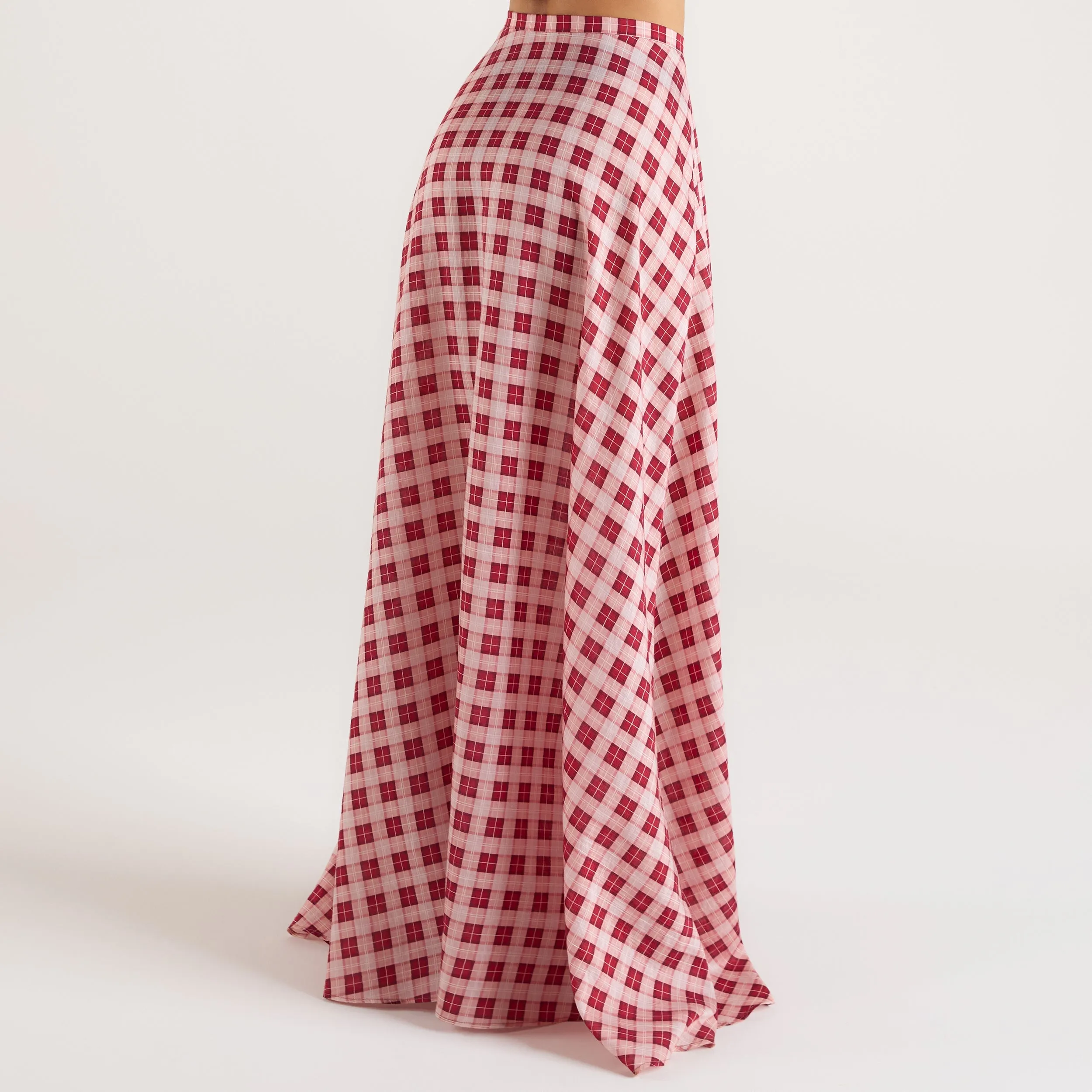 Sheer Maxi Skirt - Red Check sold by Lounge Underwear product image thumbnail 3