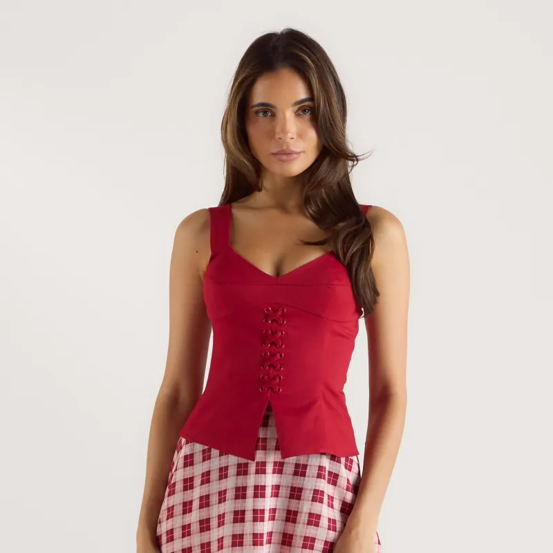 Corset Top - Red made by Lounge Underwear