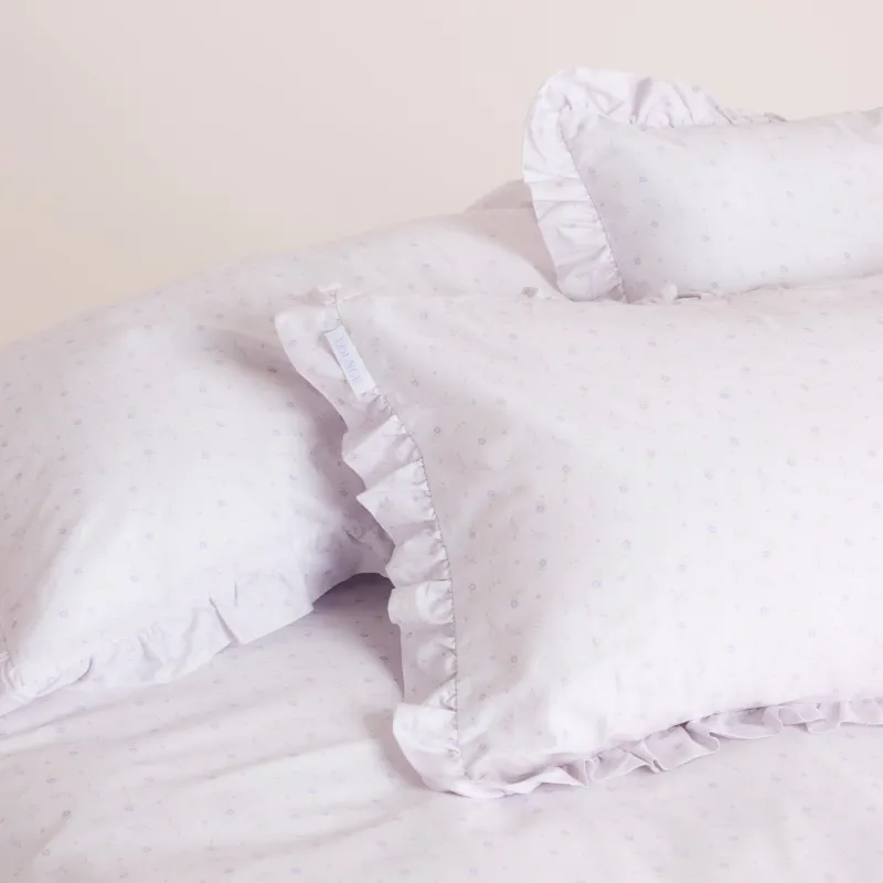 Frill Edge Pillowcase (2-Pack) - Lilac Floral sold by Lounge Underwear