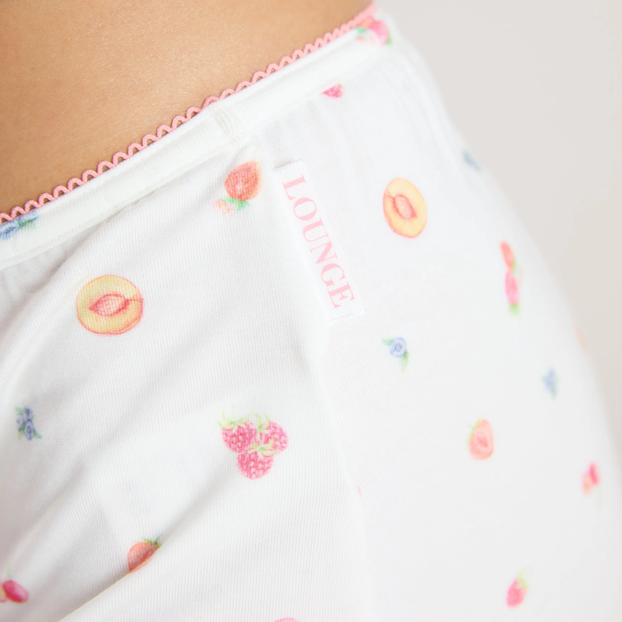 Modal Pyjama Shorts - White Fruits sold by Lounge Underwear product image thumbnail 5